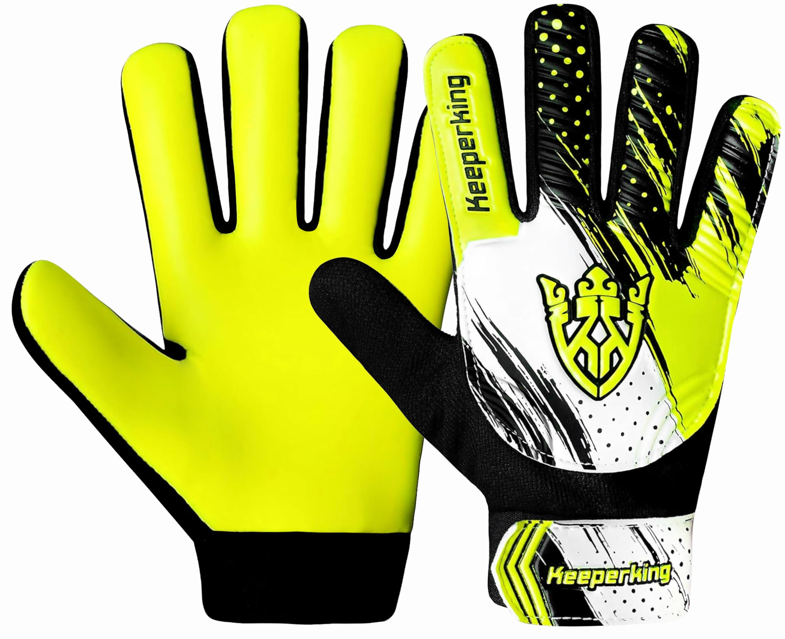 Keeperking Torwarthandschuhe Kinder Clawxen, Jungen und Mädchen, Junior Fußballhandschuhe Fußball Spielerhandschuhe für Jungen tormannhandschuhe Große 3-7