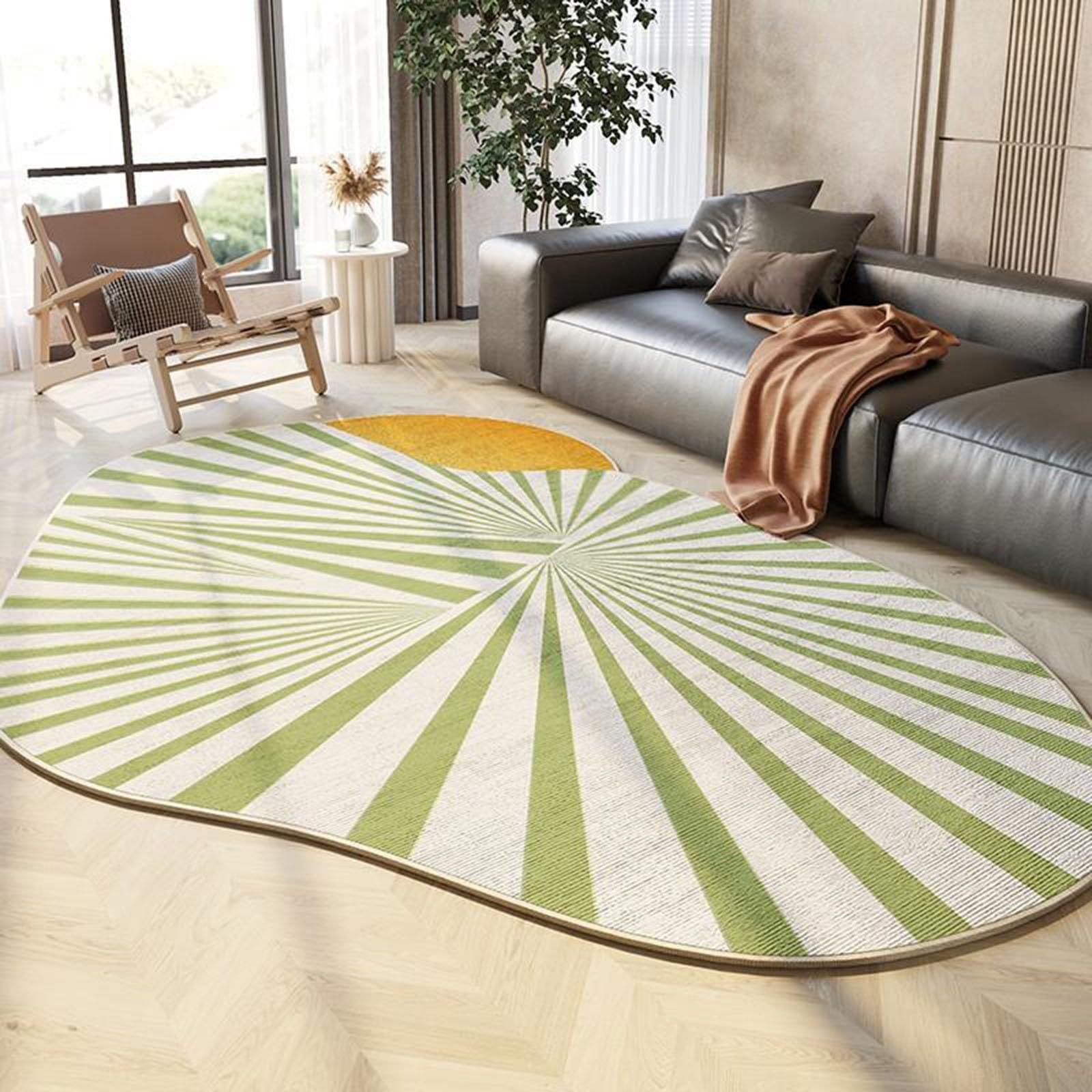 Wolkenförmiger Kuschelteppich – Unregelmäßiger, Waschbarer Kunstkaschmir Für Wohnzimmer & Schlafzimmer