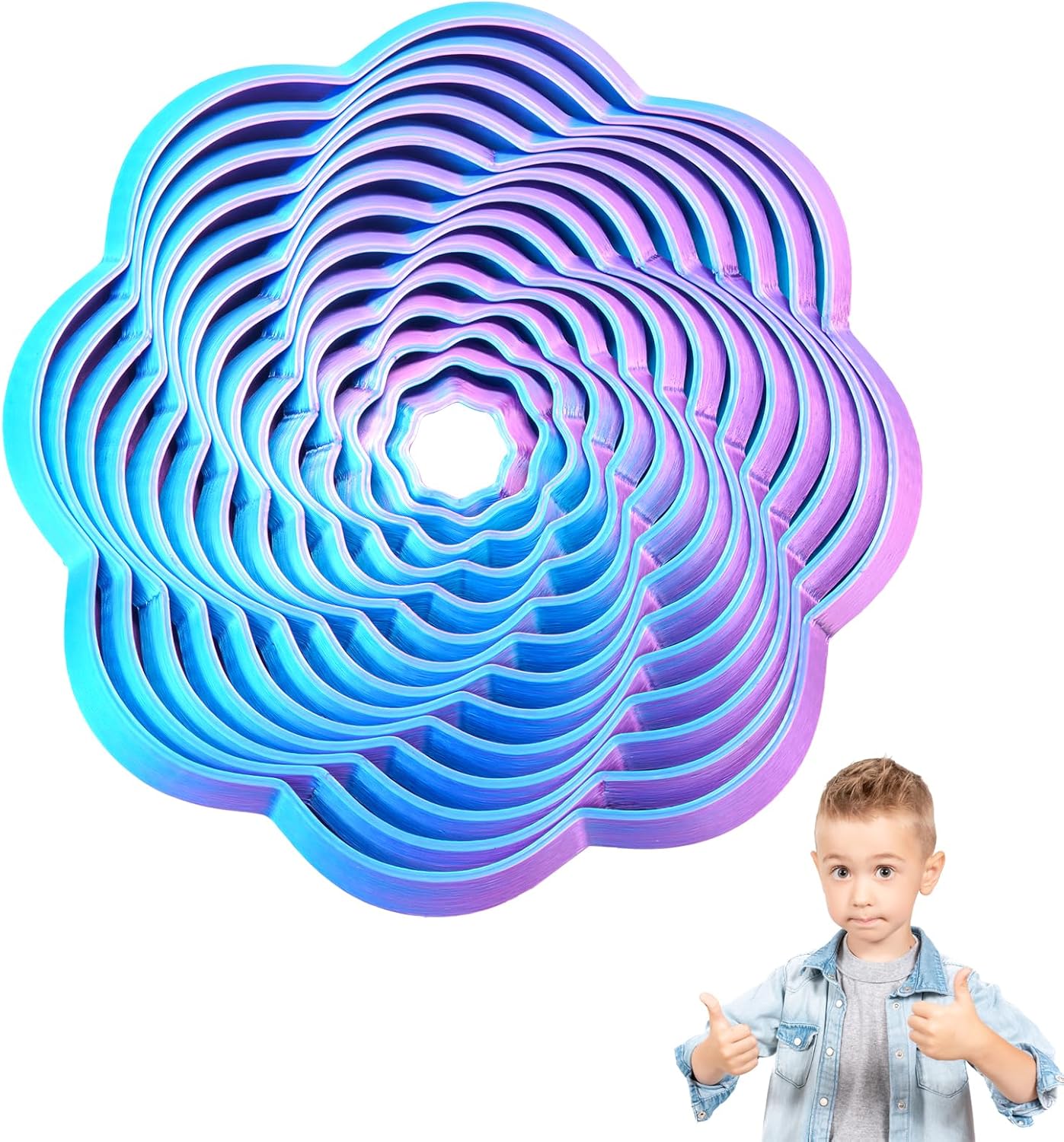 Fractal Fidget Flower 3D Printed Toy for Stress Relief Vibrant and Interactive Fidget Flower for Adults Great Sensory Tool for Relaxation and Mindfulness(Purple, Flower)