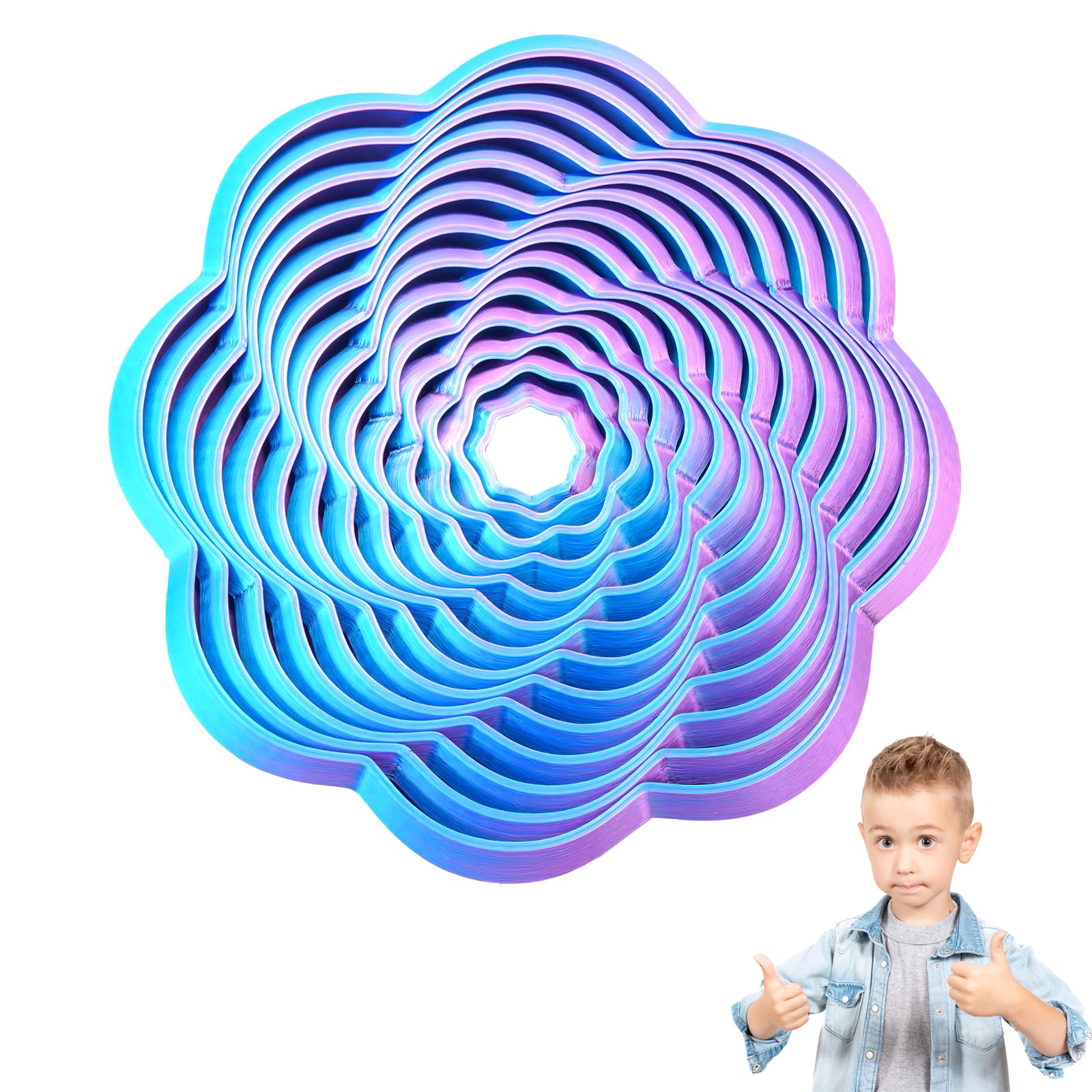 Fractal Fidget Flower 3D Printed Toy for Stress Relief Vibrant and Interactive Fidget Flower for Adults Great Sensory Tool for Relaxation and Mindfulness(Purple, Flower)
