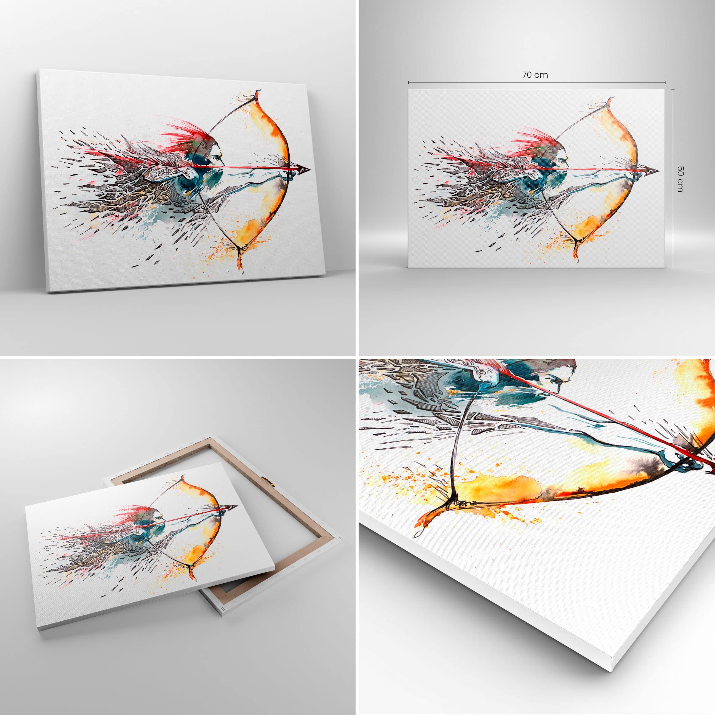 Moderno Quadro su Tela 70x50 cm Stampe da Parete Persone Sport - 2994 | Arco Freccia Obiettivo Quadro Decorativo 1 pezzo Soggiorno Camera da Letto Arte da Parete Decorazione da Parete ARTTOR