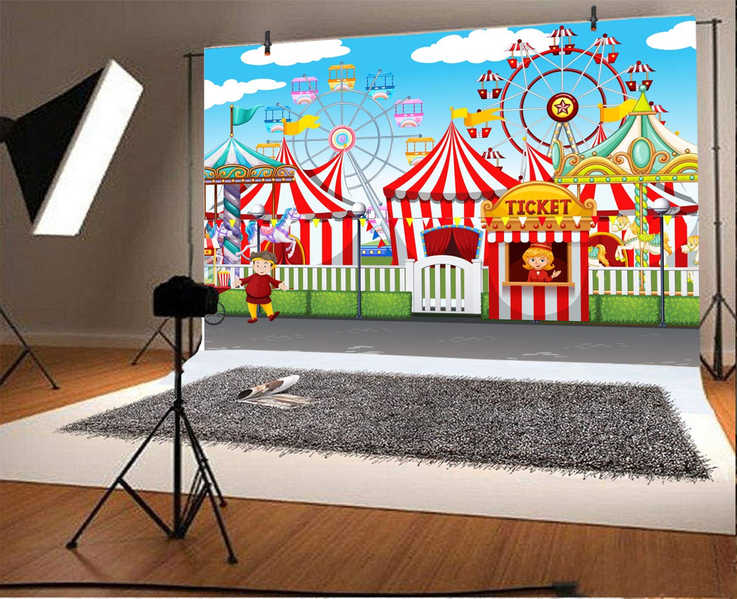 Studio Booth Yeele 10x8ft Fairground Cartoon Circus Carnival Playground ...