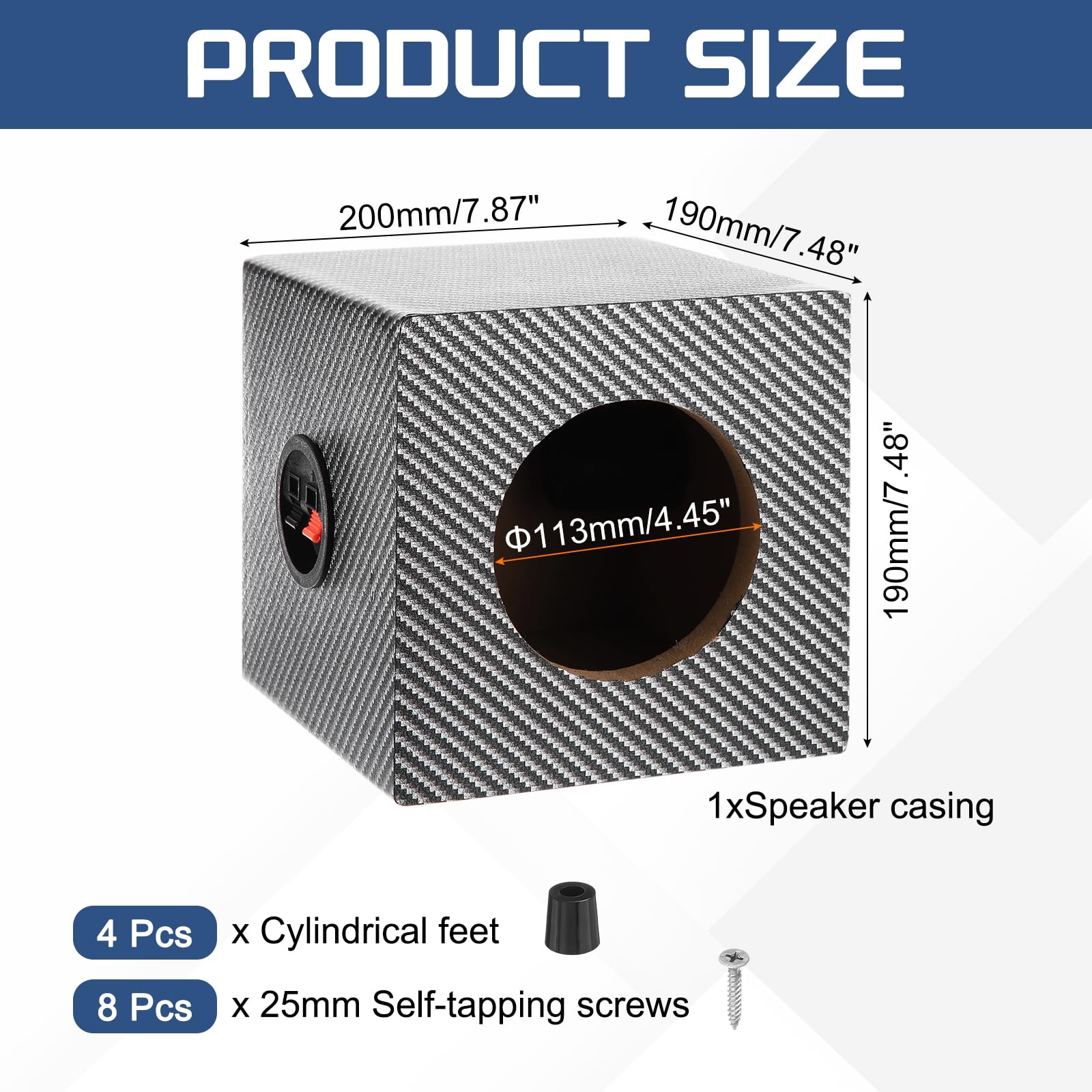 sourcing map Box altoparlante in legno con porte da 5 pollici, scatola subwoofer singola ventilata nera bianca per auto audio camion scatola altoparlante per fai da te Home Vehicle Audio forniture