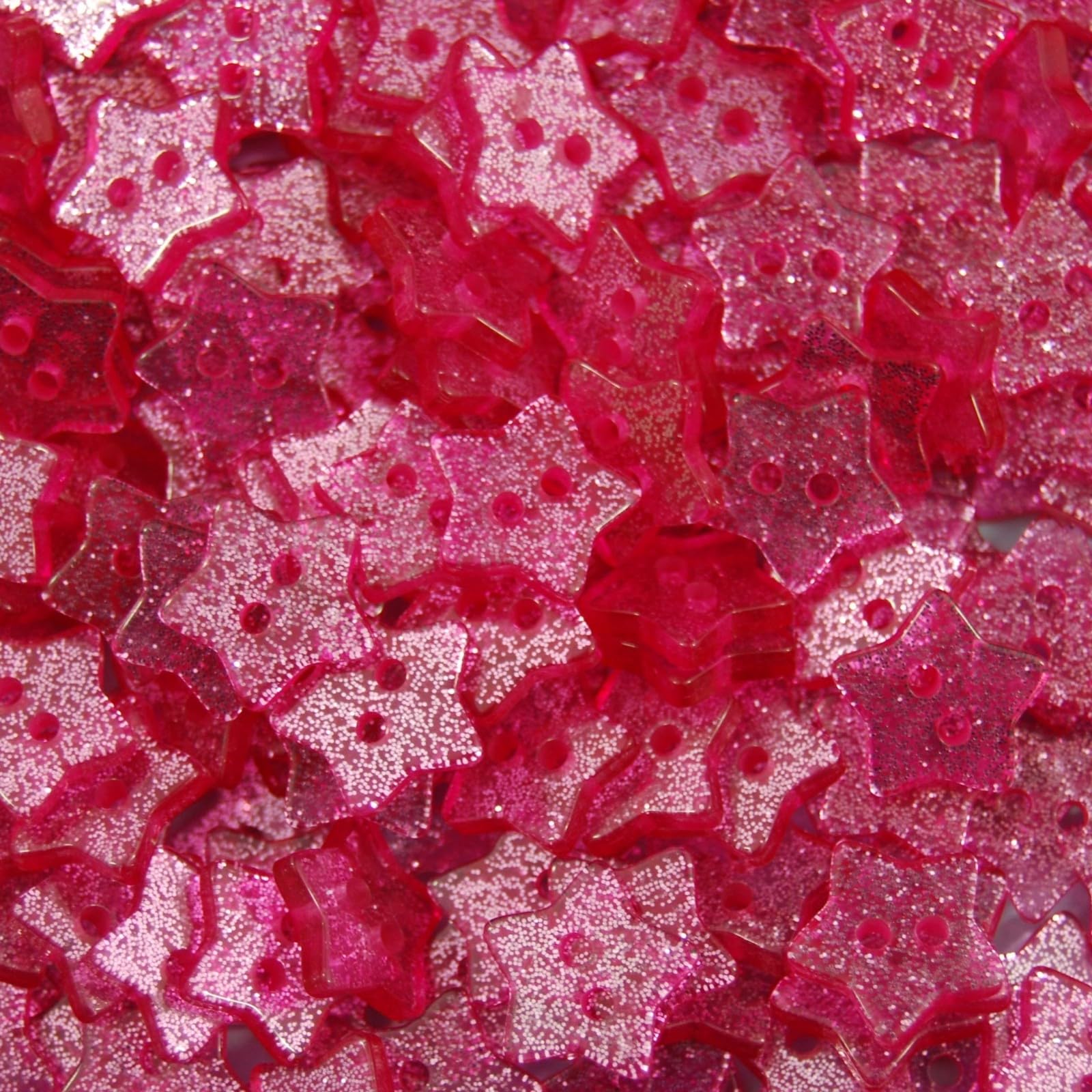 14mm Glitter Star Buttons - Choice of Colours - Ideal for Sewing/Knitting/Clothes & Scrapbooking (Dark Pink, Pack of 50)