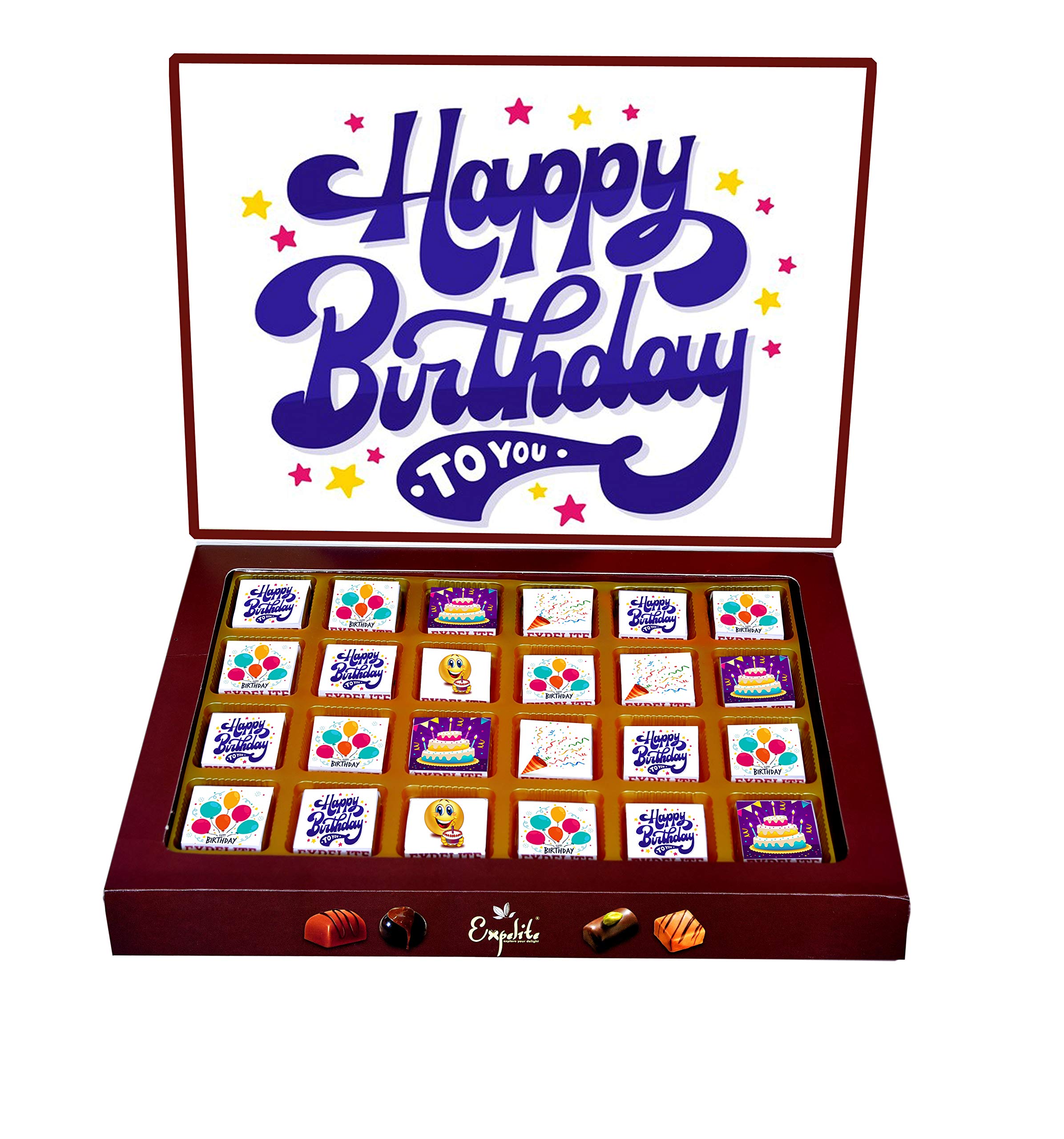 Expelite Happy Birthday Combo Chocolate Gift Box Combo Assorted Bites Large Gift Hamper