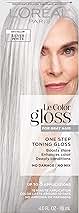 L'Oreal Paris Le Color Gloss One Step Toning Gloss, In-Shower Hair Toner with Deep Conditioning Treatment Formula for Gray Hair, Silver White, 1 Kit