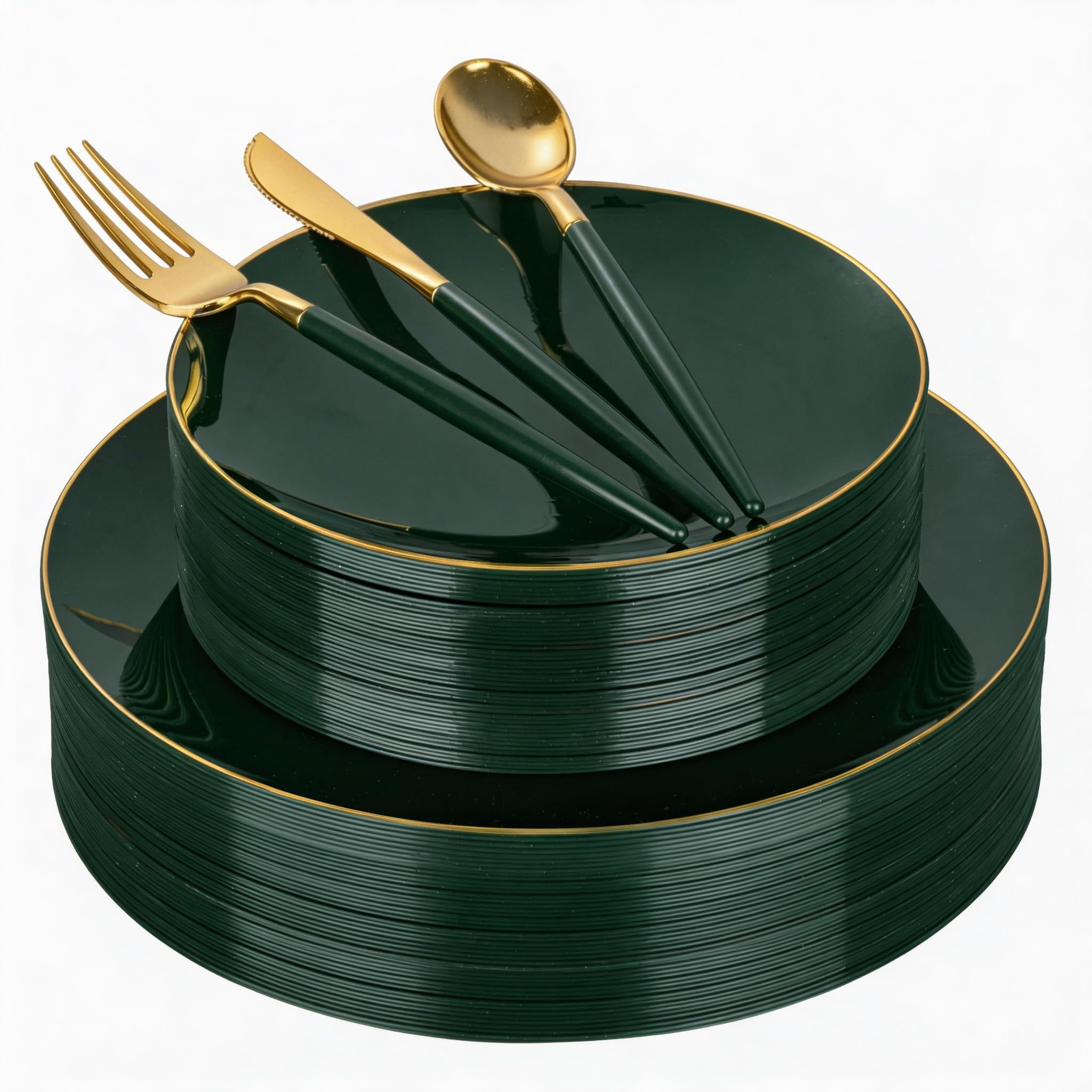 Gold Disposable Plates & Cutlery Set - Party Wedding -10