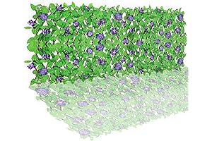 Expandable Privacy Fence for Balcony and Patio with Realistic Faux Leaves and...