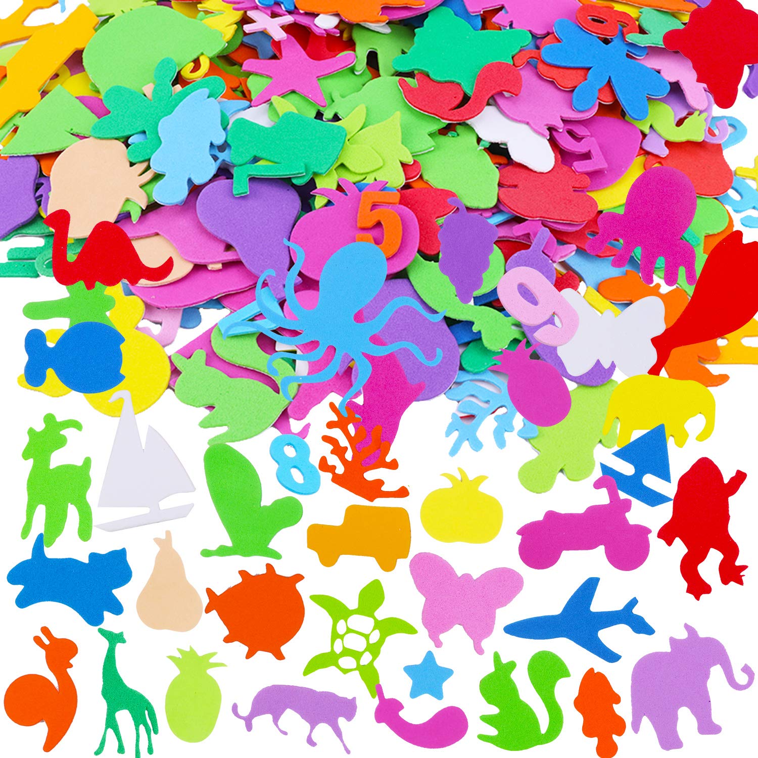 Buy HOWAF 430 Pack Self Adhesive Foam Sticker for Children Crafts, Foam Sealife Fruit Cars