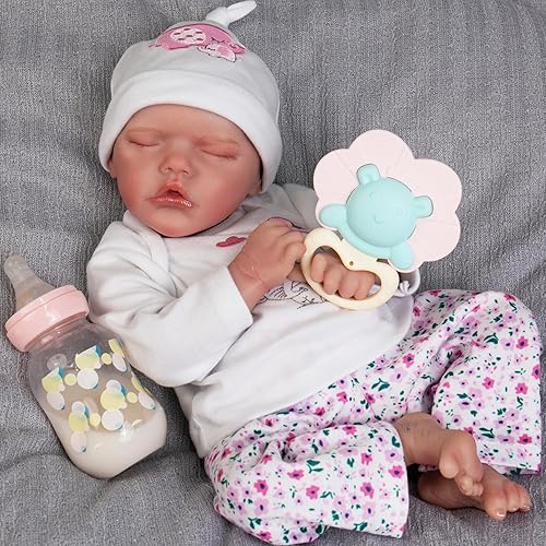 Miniatura 1 de Muñecas de bebé recién nacido de 20 pulgadas, muñecas de bebé realistas de cuerpo completo, muñeca de vinilo suave con detalles hechos a mano,