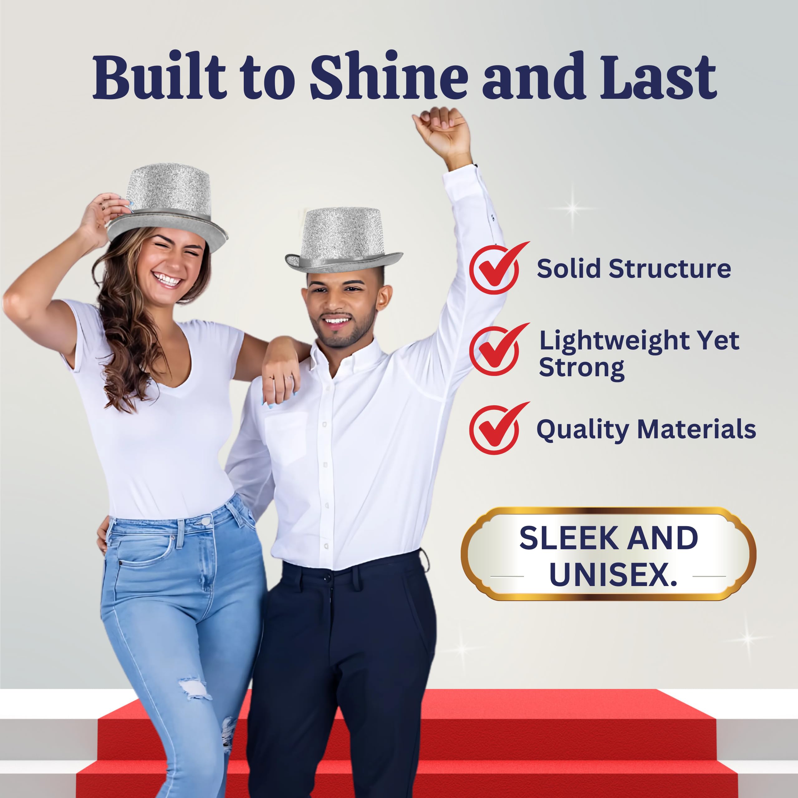 Chapeau Haut De Forme Smoking Brillant Pour Hommes Et Femmes Dress Up