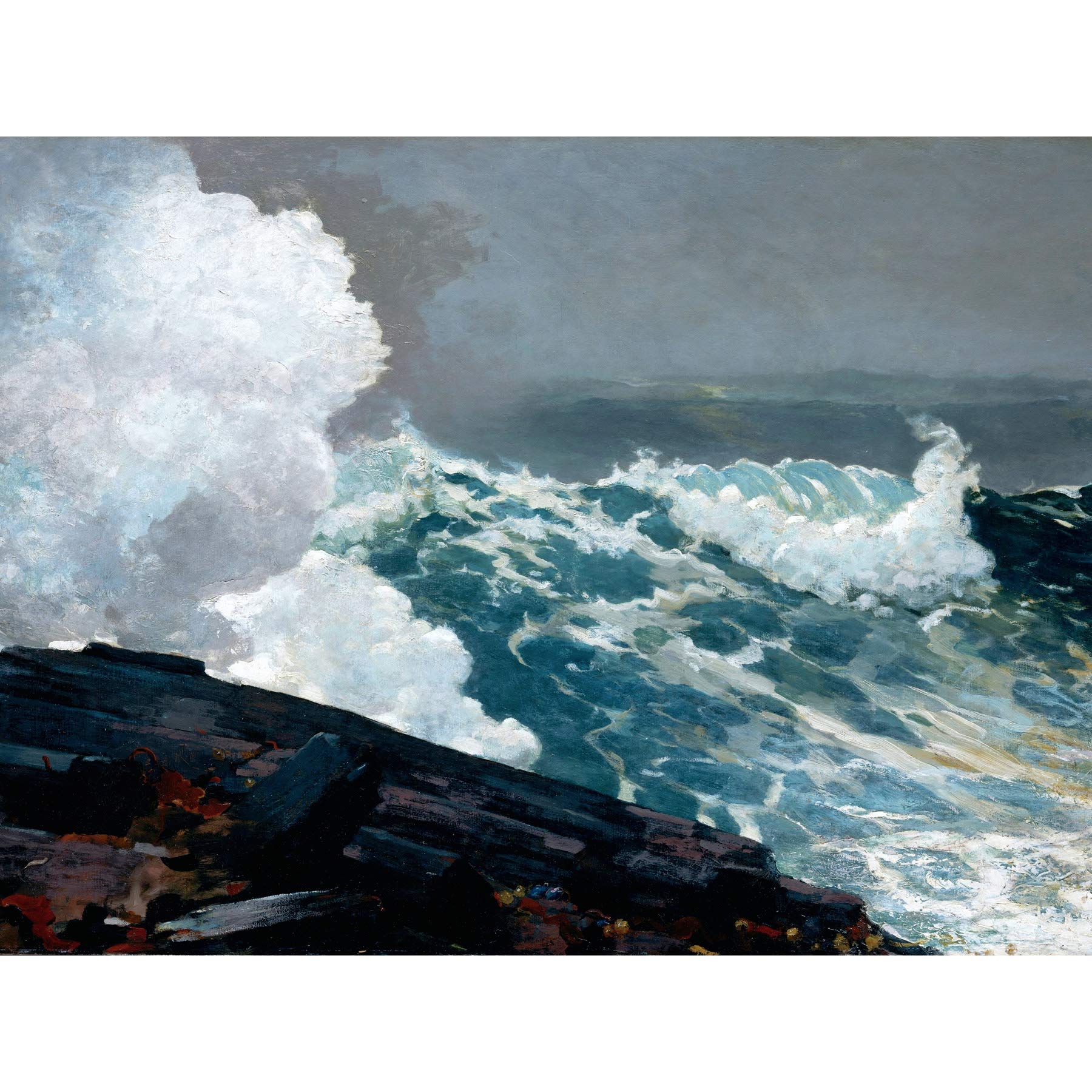 Winslow Homer Northeaster Seascape Painting Premium Wall Art Canvas Print 18X24 Inch