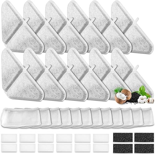 Miniatura 9 de Paquete de 6 filtros de repuesto para fuente de agua para perros de 230 onzas, repuesto para sistema de filtración de 5 capas, fuente de mascotas de