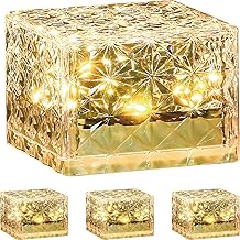 ENTLIGHT Solar Lights, Outdoor Garden Lights, Waterproof (V4 Diamond Cut: Warm, 4 Lights)