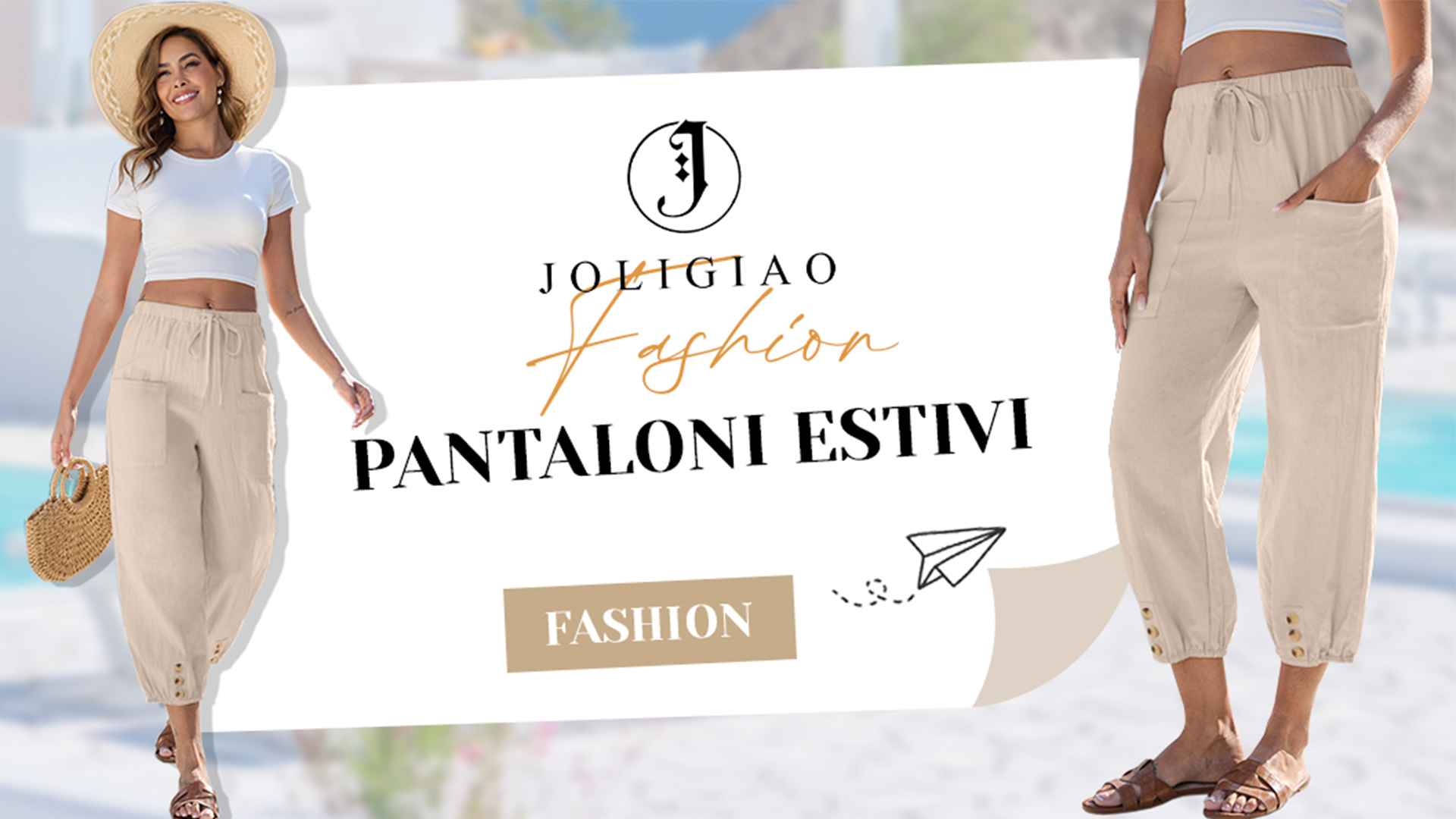 Generico Pantaloni Donna Estivi Leggeri & Comodi - Pantaloni Palazzo