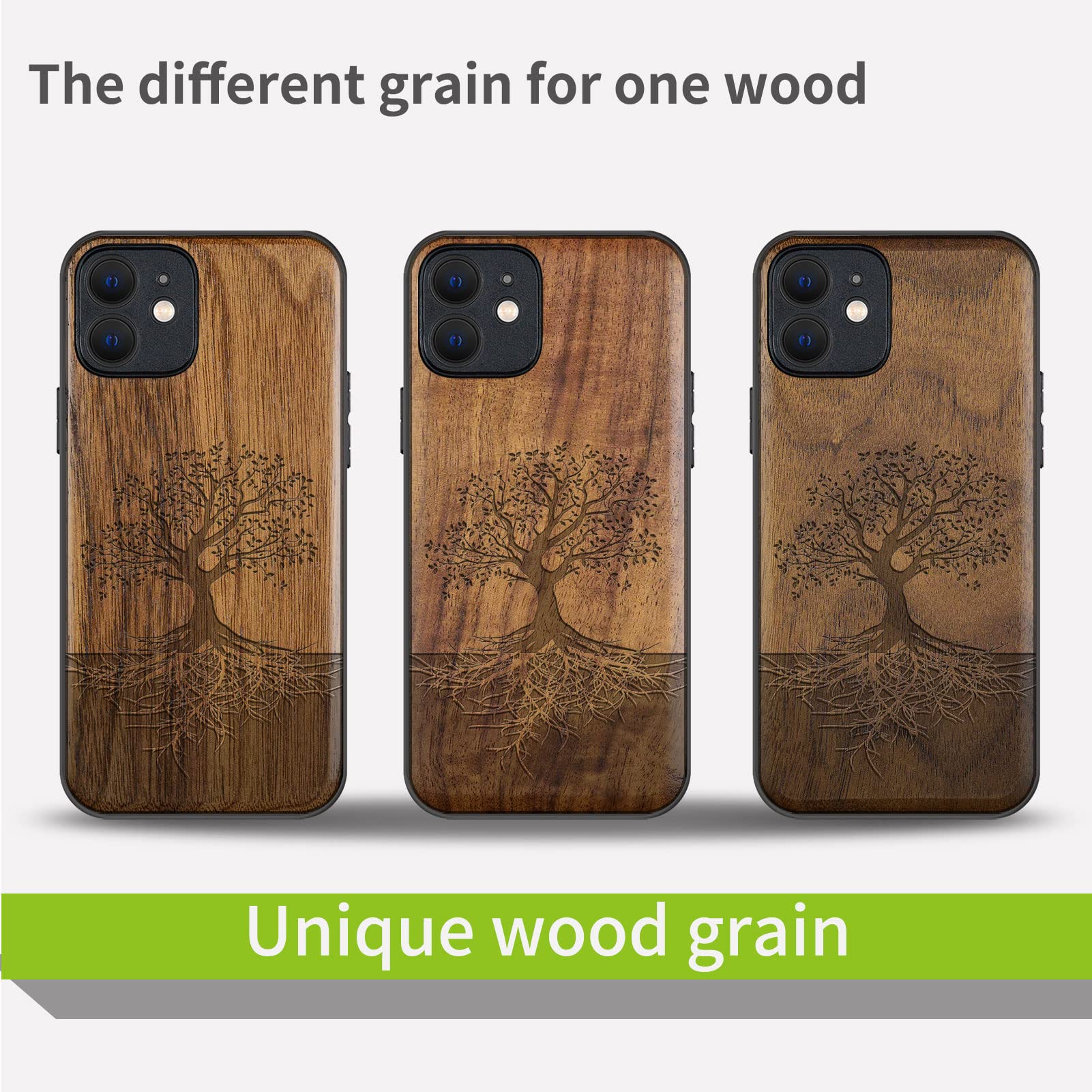 Carveit Magnetic Wood Case For IPhone 13 Case [Hard Real Wood - View #5