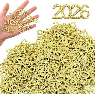 2026 졸업 장식 색종이 조각 100개, 테이블 스캐터용 스몰 골드 글리터 2026 색종이 조각, 졸업 파티용 2026년 클래스 파티 용품