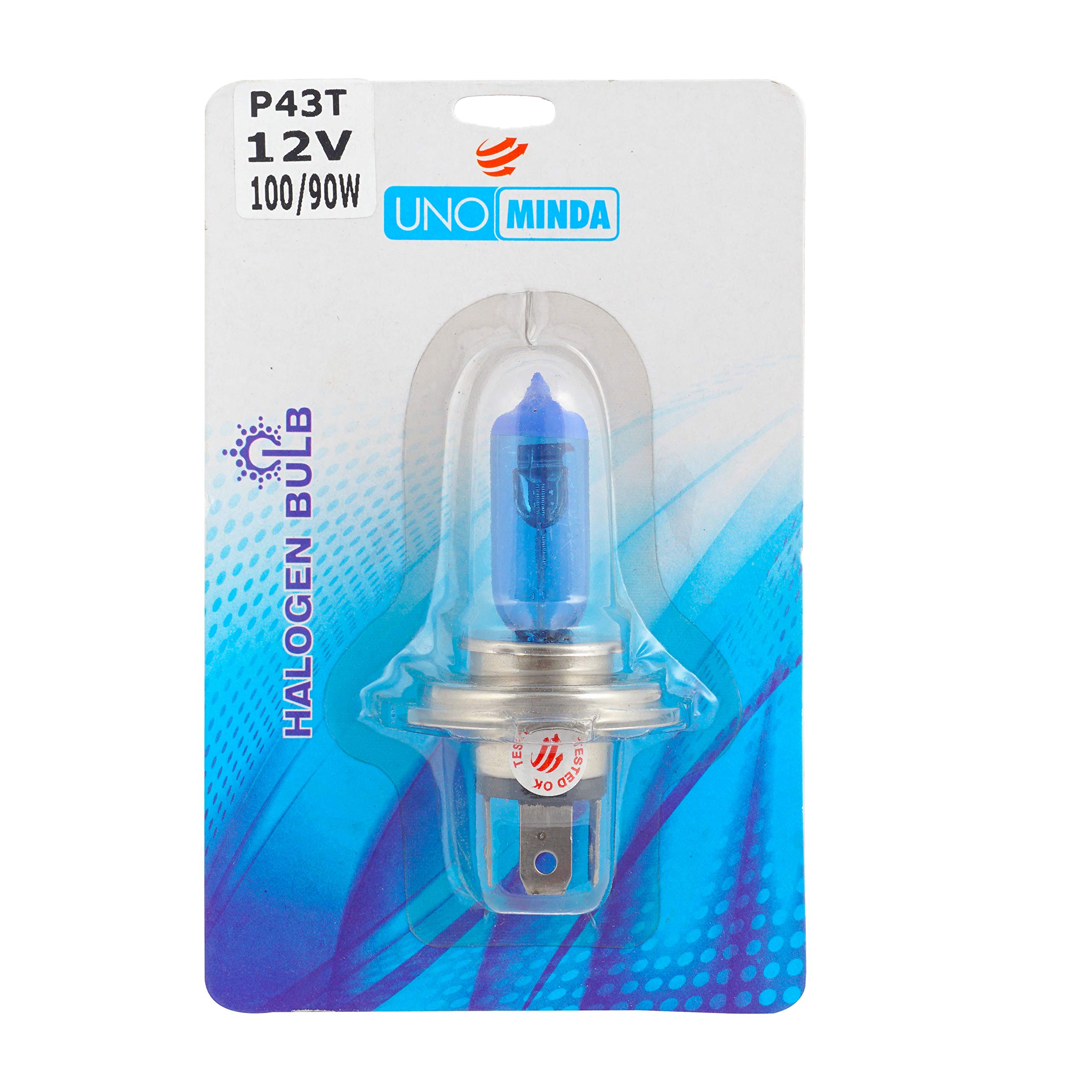 UNO MINDA Cb-1005 H4-P43 Halogen Cool Blue Bulb, 12V,100/90W For Maruti 800