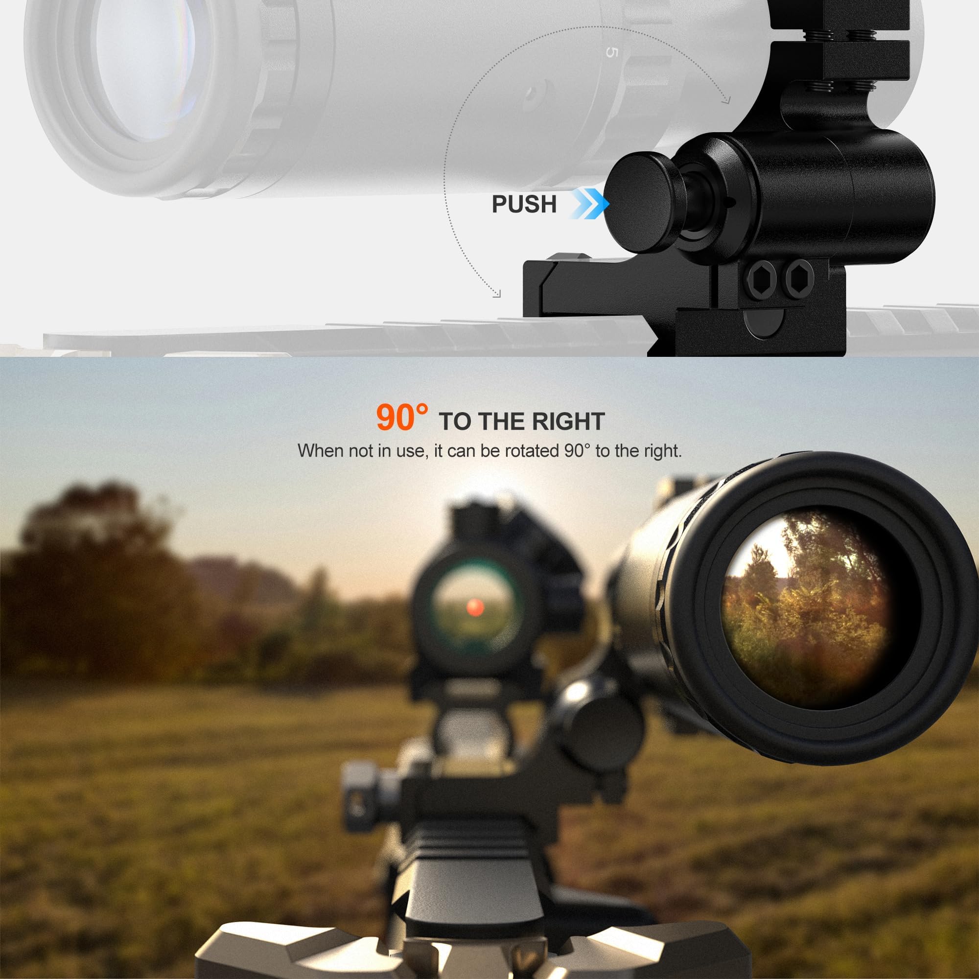 Feyachi RS-30 Red Dot Visier mit 1,5X - 5X Red Dot Magnifier für 20/22mm Picatinny/Weaver-Schienen