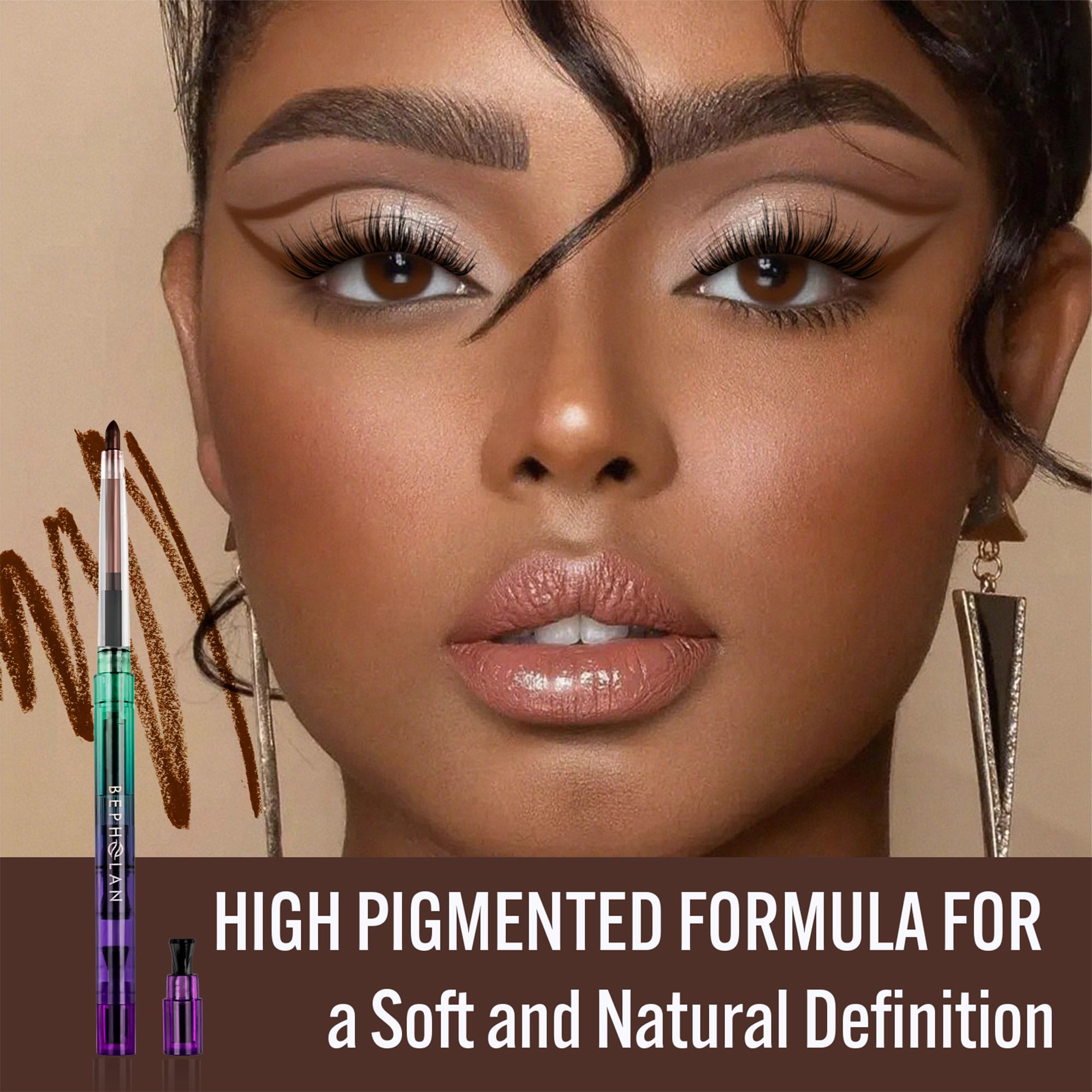BEPHOLAN Brown Eyeliner Pencils,Waterproof Gel Eyeliner Pencil Gel Eye Liner Pen for Women Waterproof Smudge Proof Long-lasting (Brown) - Image 3