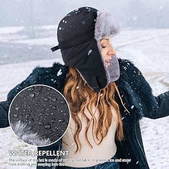 GADIEMKENSD Winter Trapper Hat with Ear Flap Chin Strap and Windproof Mask
