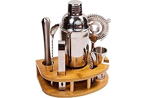 Stock Harbor 8 Piece Mixology Bartender Kit with Stand, Cocktail Shaker Set,...