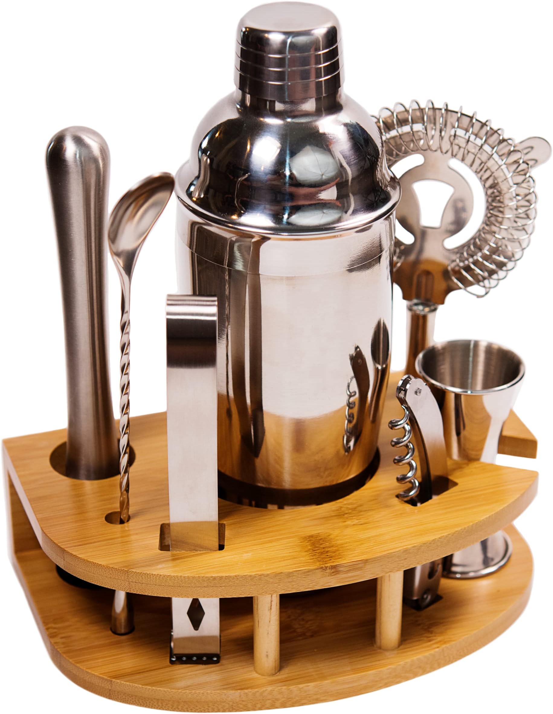 Stock Harbor 8 Piece Mixology Bartender Kit with Stand, Cocktail Shaker Set, Bar Set, Cocktail Kit, Stainless Steel