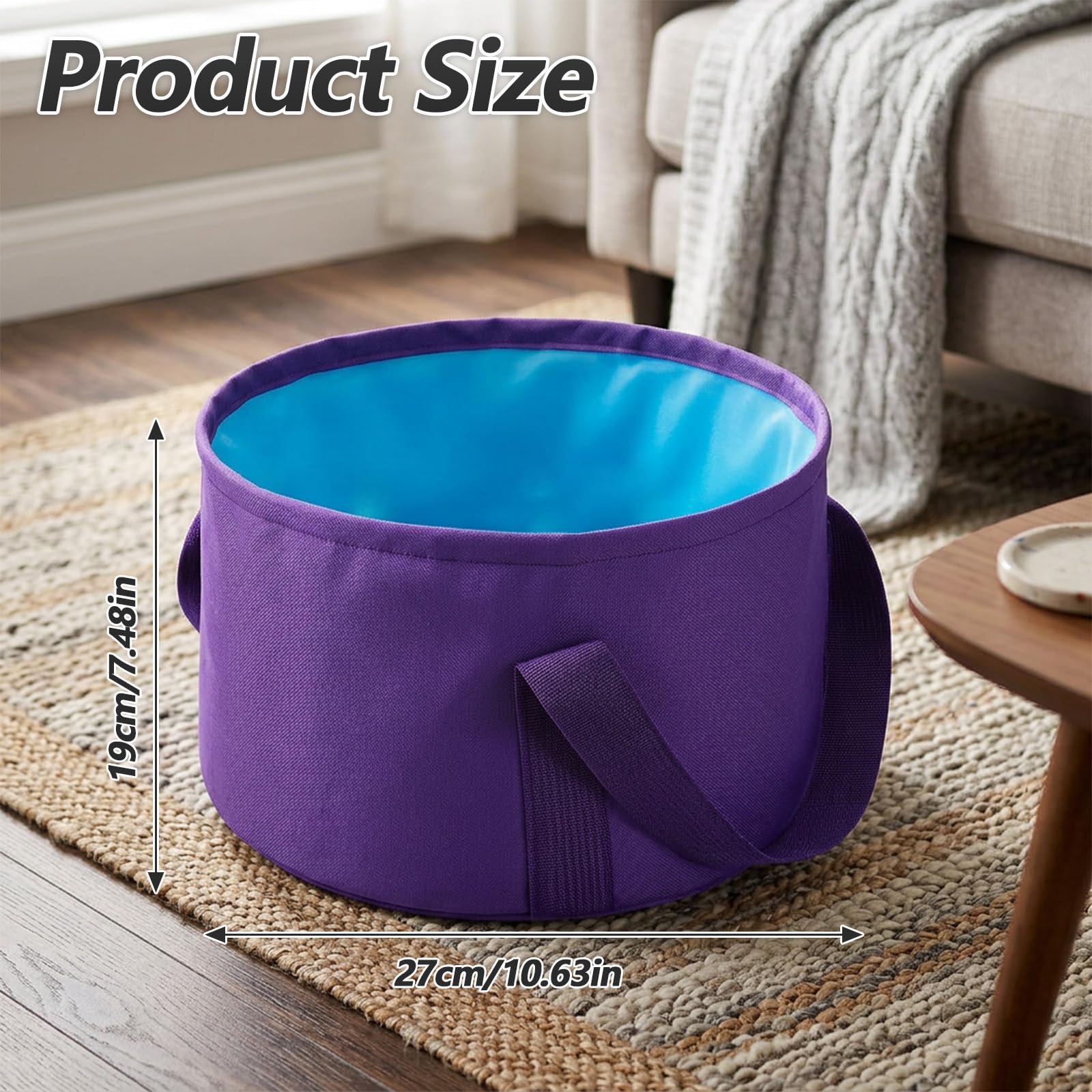 Larrel Cubo plegable para remojar los pies, piscina spa portátil de viaje, baño de pies exterior
