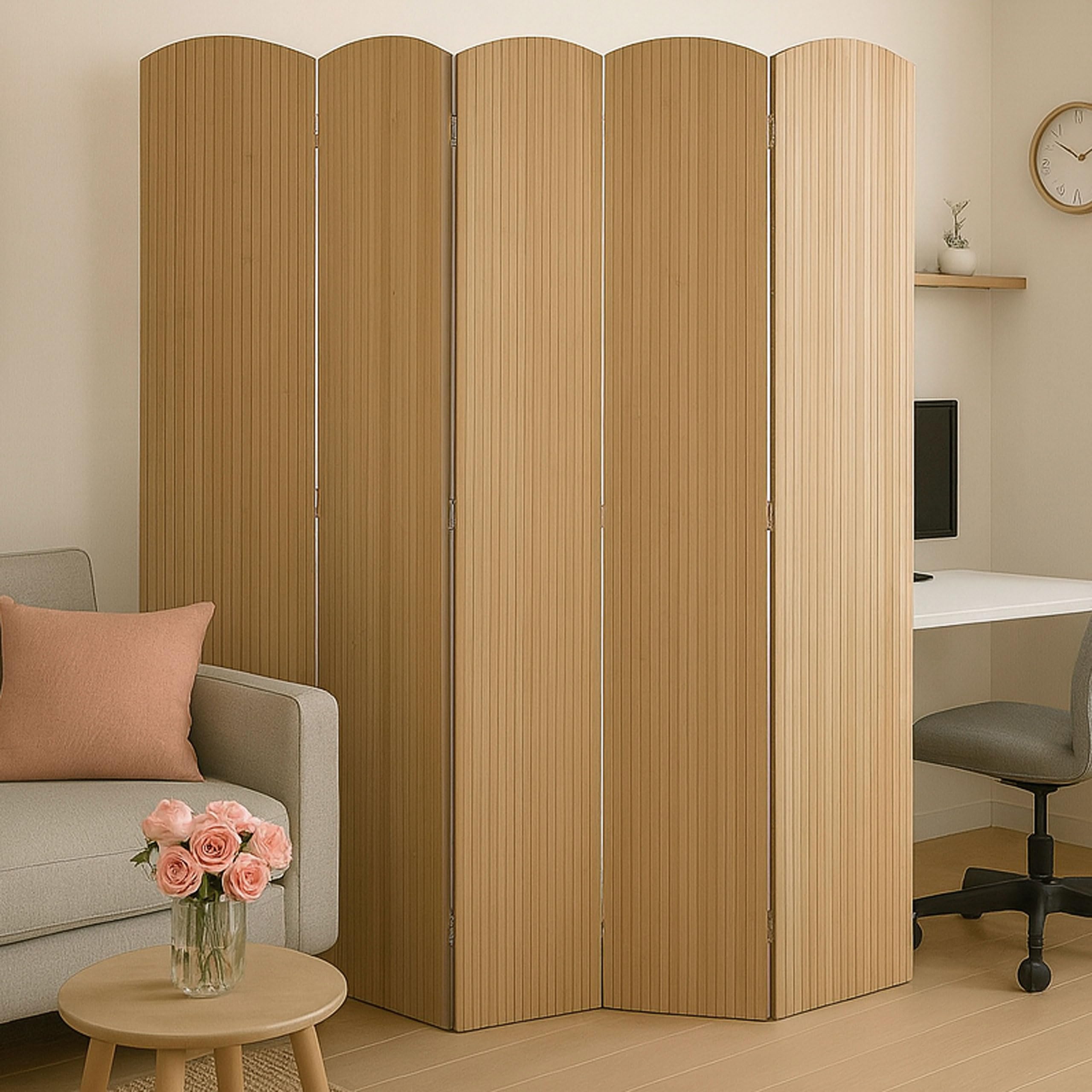 Paravent en Bambou HWC-​O30 170 x 204 cm