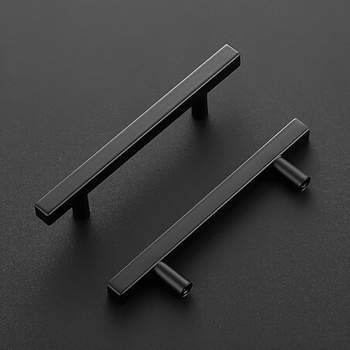 Miniatura 2 de Ravinte Paquete de 25 tiradores de gabinete negro mate de 4 pulgadas, tiradores de cocina para gabinetes con plantilla de montaje de 6-25 pulgadas