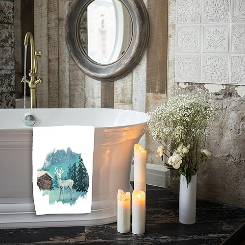 Miniatura 9 de Toallas decorativas de baño para gatos, bonitas toallas de mano para decoración de baño, toallas de pelo de microfibra de 30 x 15 pulgadas, toalla