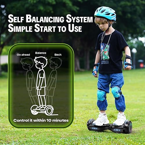 Miniatura 3 de Hoverstar Aeropatineta Bluetooth, ruedas LED, color cromado, autoequilibrio, scooter para niños, adolescentes (negro cromado)