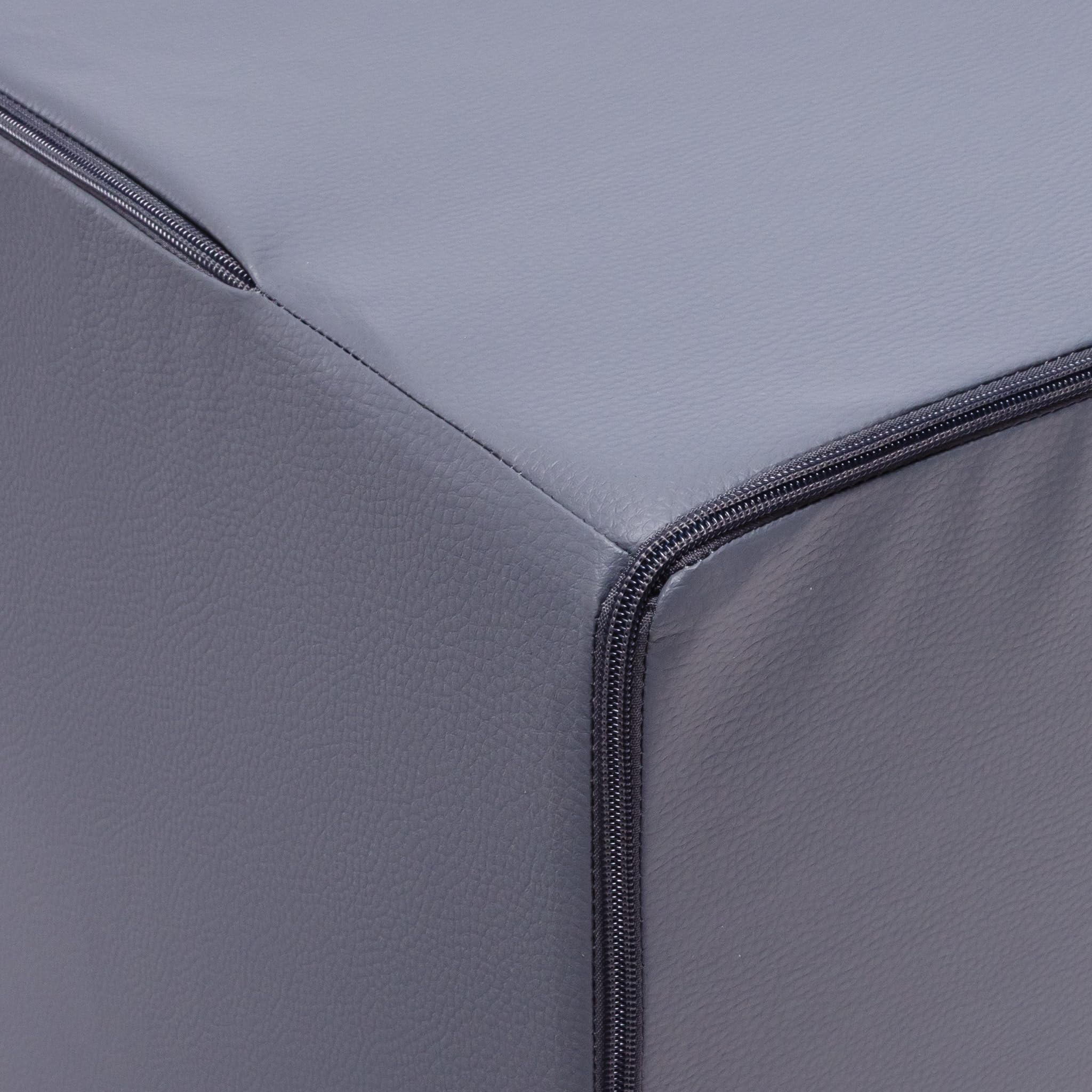 Ecopuf Pouf repose-pieds carré | Ottomana Cube 40 x 40 x 40 cm | Repose-pieds Canapé entièrement déhoussable résistant et anti-déchirure | Tabouret confortable en similicuir