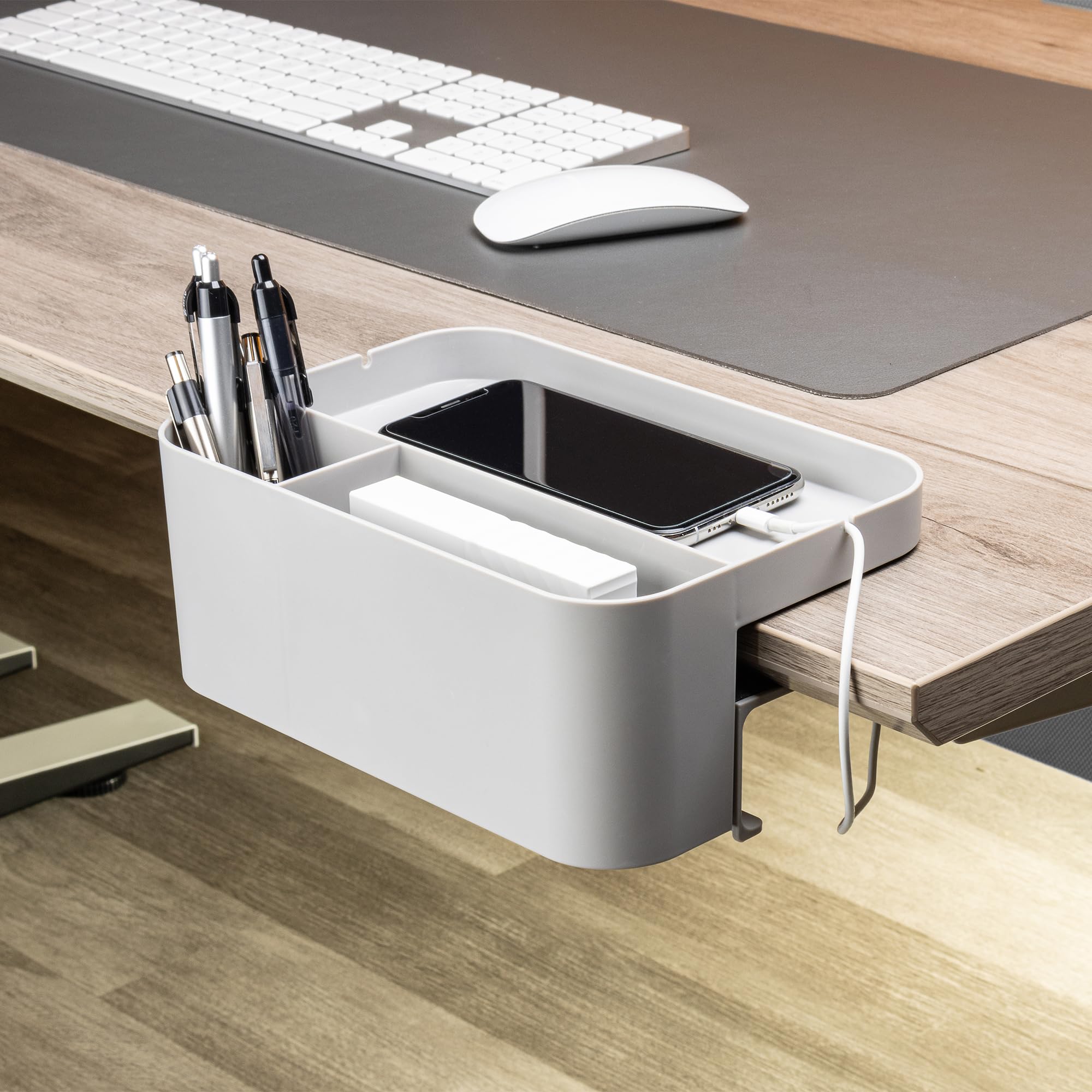Deflecto Grande organizer da scrivania, accessorio da scrivania, grigio, polimero termoplastico, 8,9 cm H x 22,9 cm L x 15,7 cm L