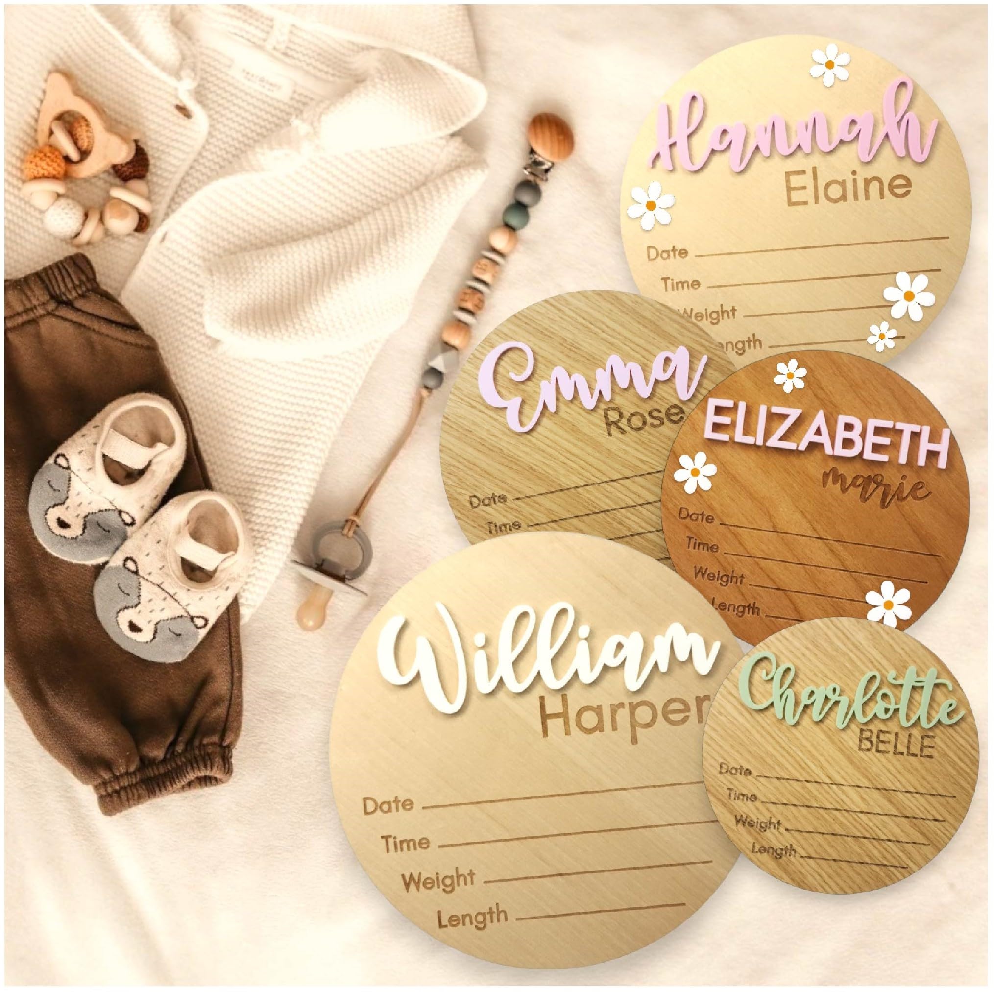 Personalized Baby Announcement Sign, Baby Name Signs for Nursery, Newborn Announcement Sign, Birth Announcement Sign, Announcement Board for New Baby - Check Out the Product Video