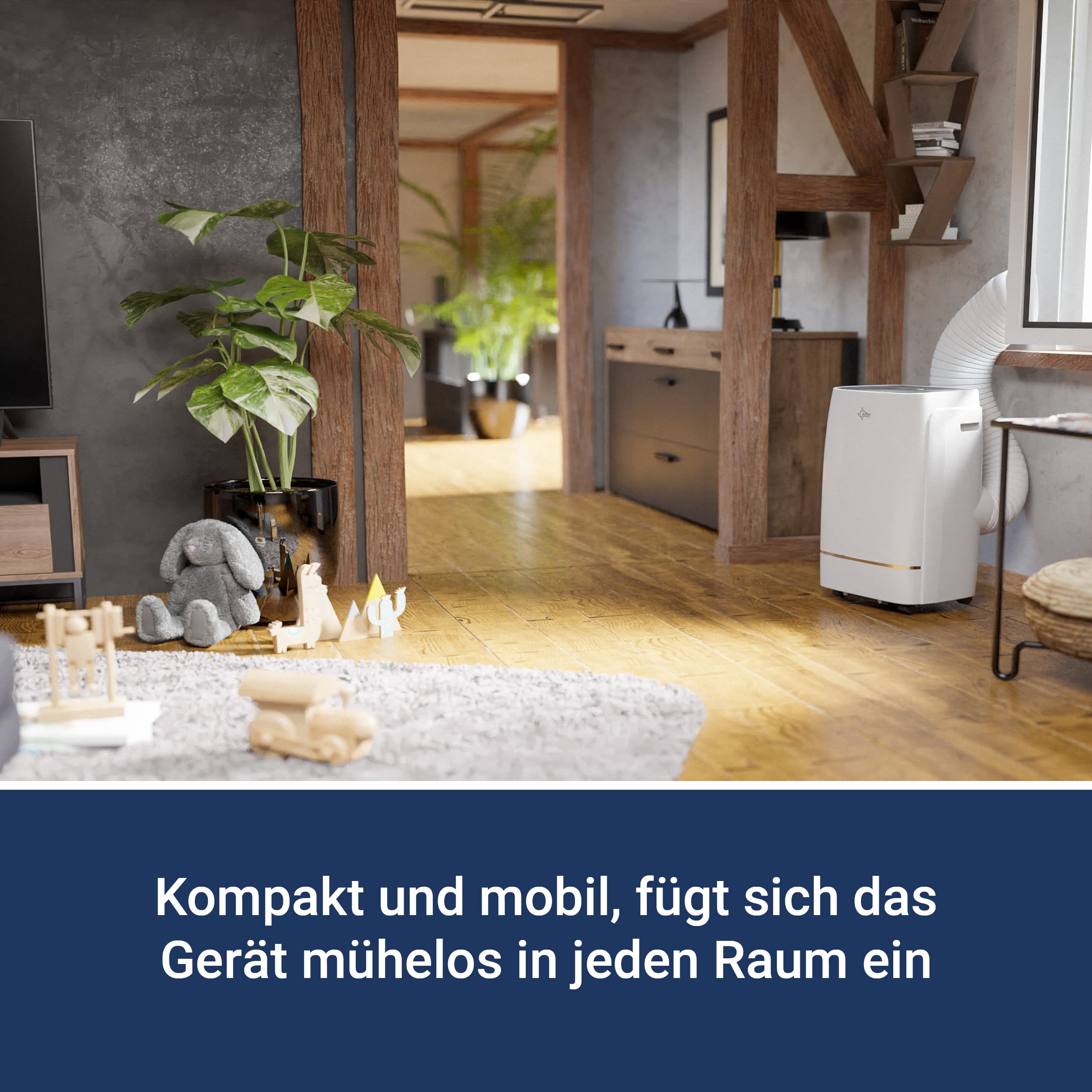 Suntec Wellness Mobiles Klimagerät Advance 12000 BTU APP - Klimaanlage mobil und leise mit Smart App Steuerung – Entfeuchter für Räume bis 60 qm – Mobile Kühlung & Heizung für zuhause – 12.000 BTU