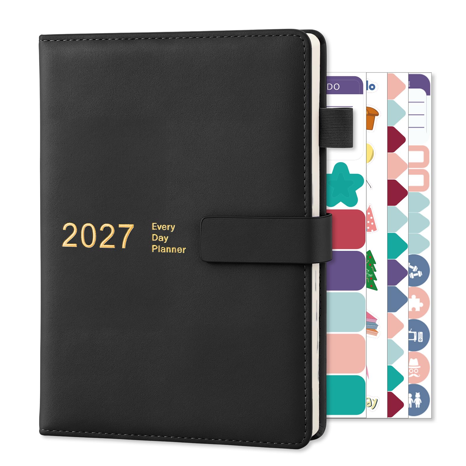 Thboxes 2027 Diary A5 Page A Day, 12 Month Jan.-Dec. Daily Planner, Black