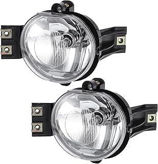 X AUTOHAUX 1 Pair Driving Fog Lights with Bulbs 55077474AE 55077475AE Fog Lamp And Bracket for Dodge for Ram 1500 2002-2008 for Dodge for Ram 2500 2003-2009 for Dodge for Ram 3500 2003-2010