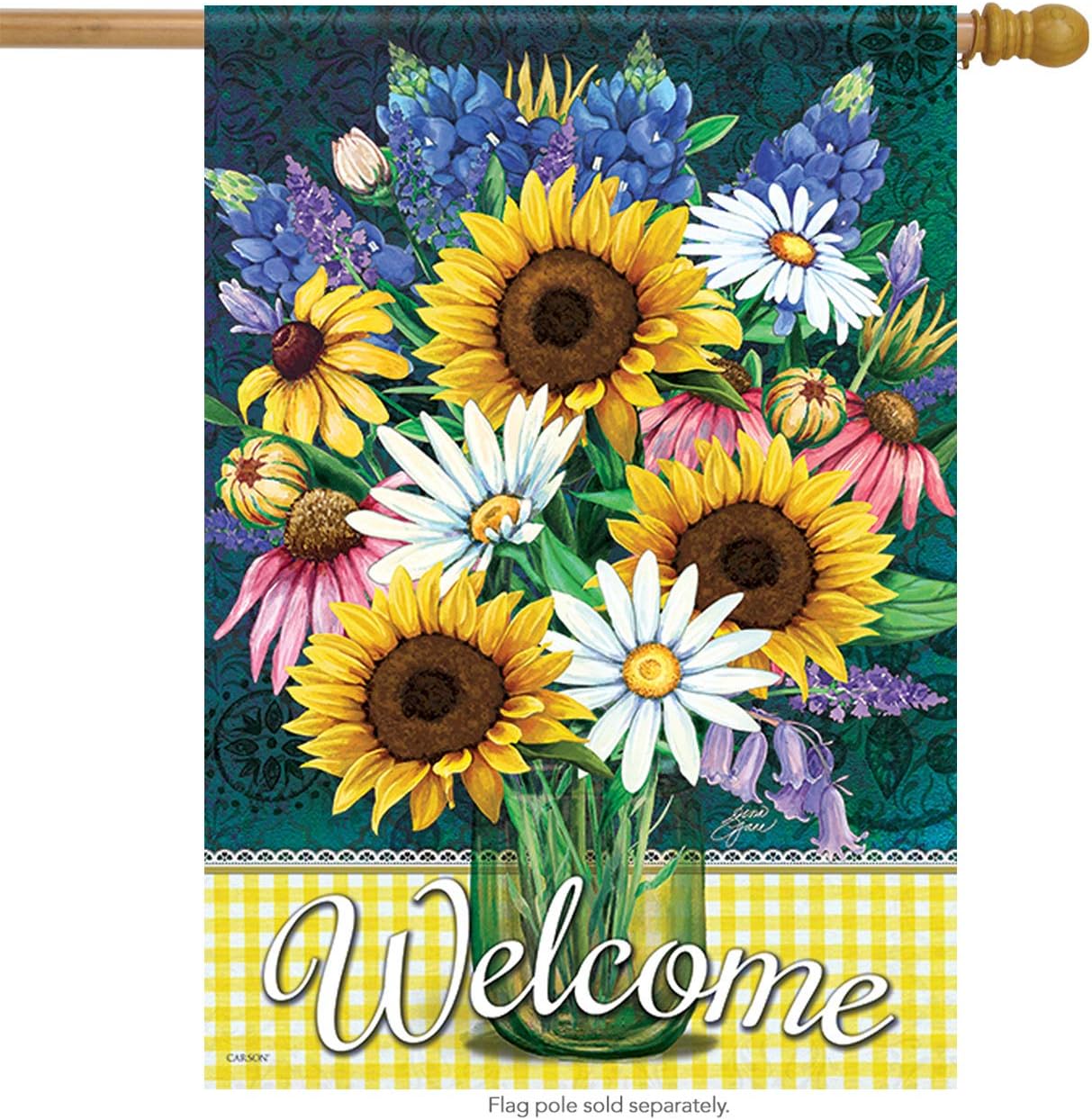 Carson Home Accents FlagTrends 48801 Sunflower Bouquet Classic Outdoor Large Garden Flag