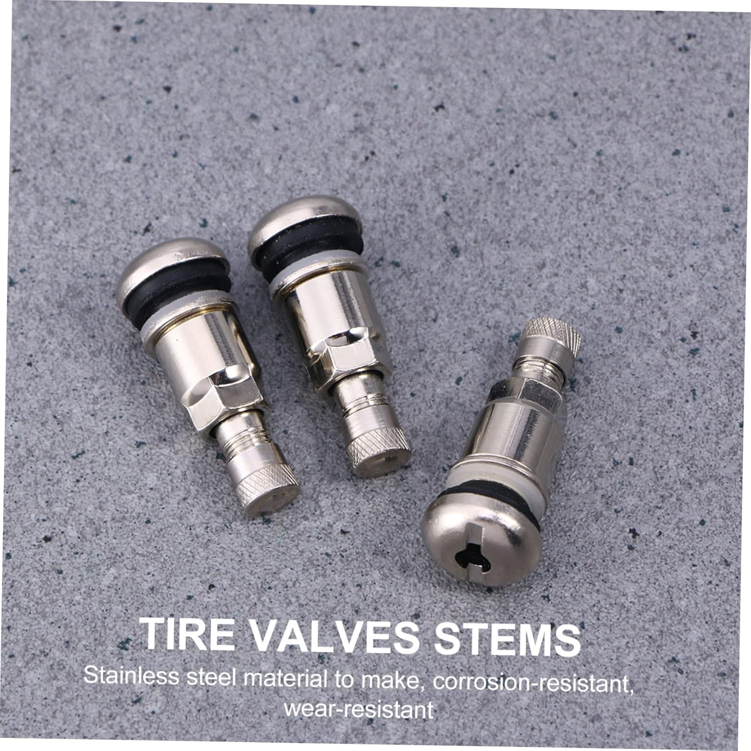 Bolt-in Tire Valve Stems 10 Pack Tubeless Car Truck Wheel Valves Durable Metal Air Leak Resistant Replacement for Trailer Tires 1.73X0.66X0.35 Inch