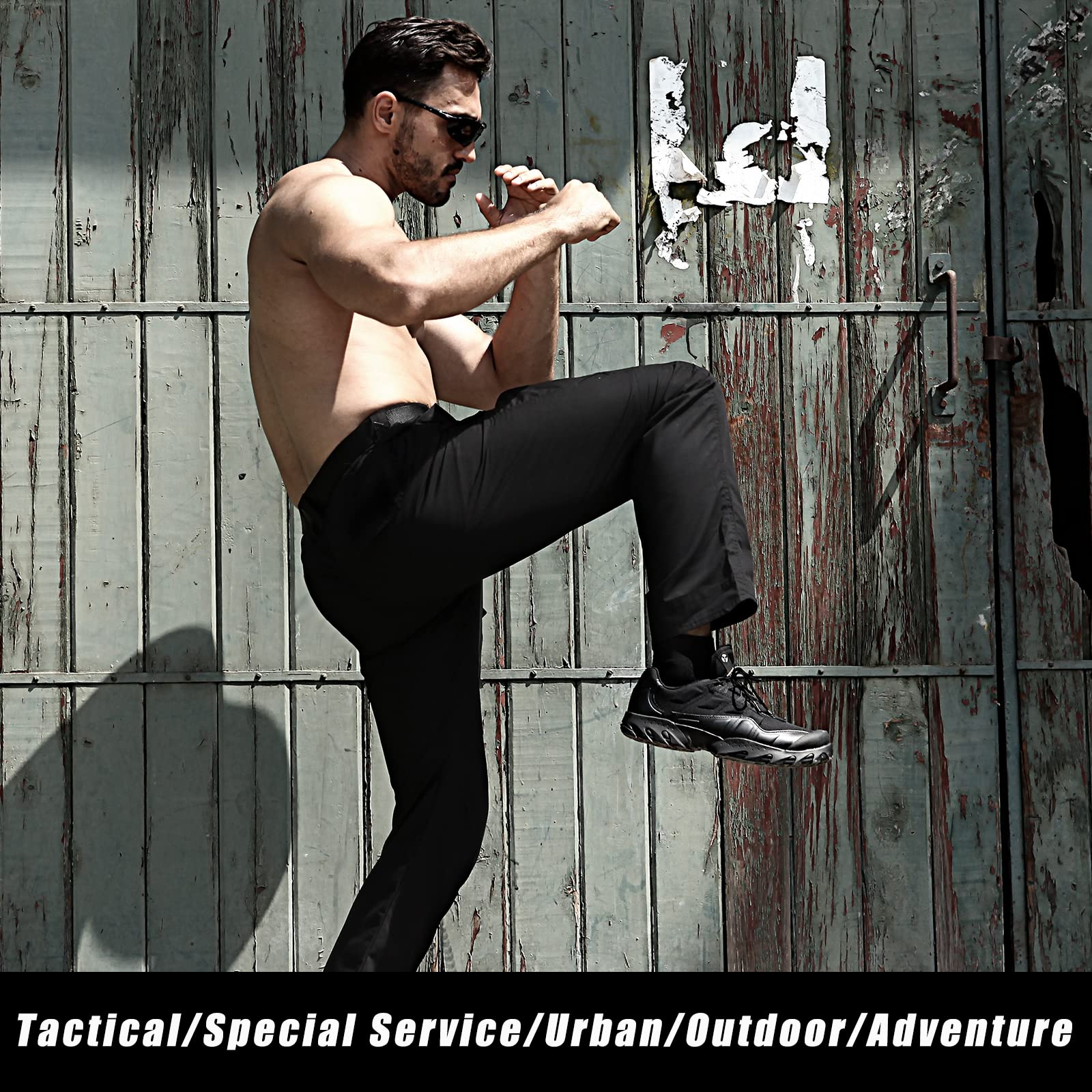BWBIKE Pantaloni Militari Tattici da Uomo Pantaloni da Paintball da Combattimento Pantaloni da Lavoro Mimetici da Allenamento All'aperto (Senza Cintura), Nero