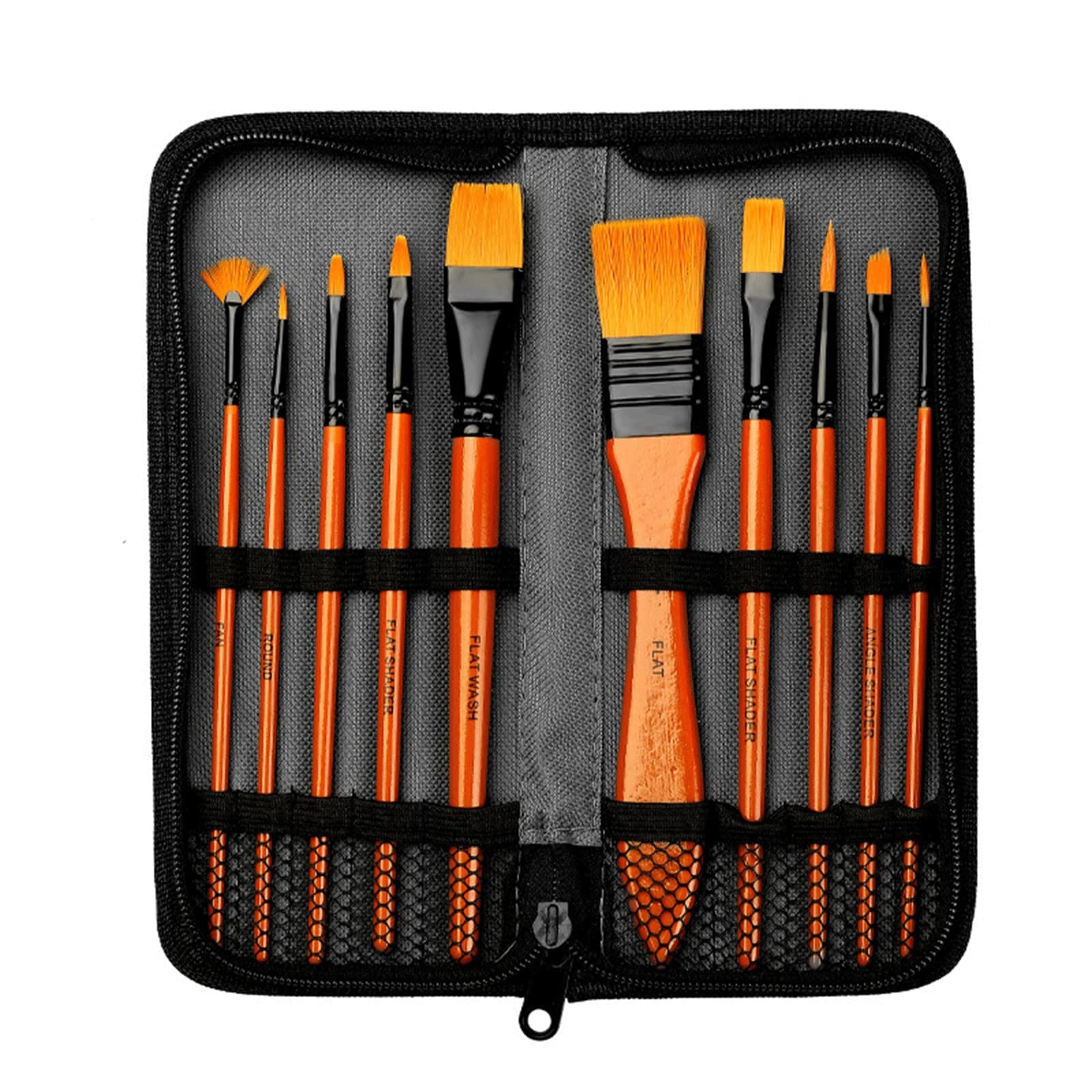 Sjdopulse A The Multi-Purpose Brushes Rtist Paint Brush Set Of 10 With Organizing Case, Painting Brushes For Watercolor, Oil Or Crylic Painting Rt