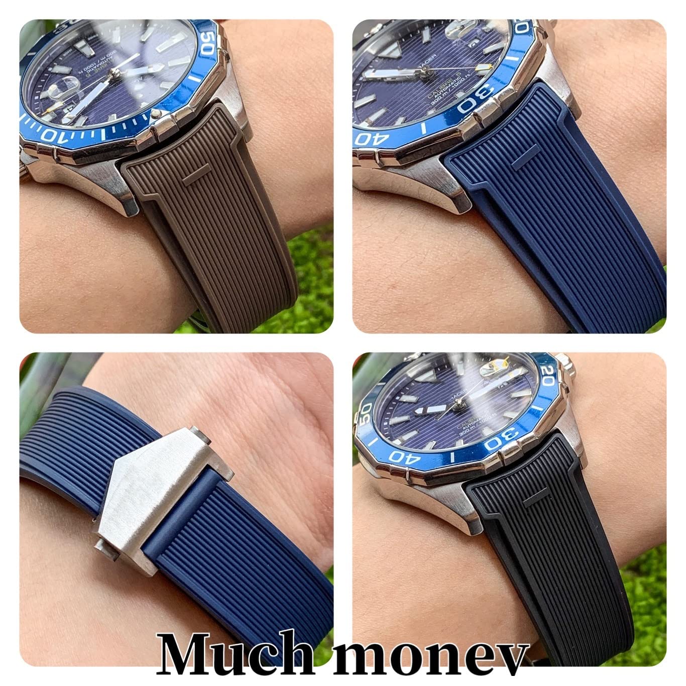 Gumowy pasek zegarkowy odpowiedni do znacznika H Euer Diver Aquaracer Seria Zastępcza akcesoria do zegarków Części 22 mm, 20,5 mm, 21,5 mmbands