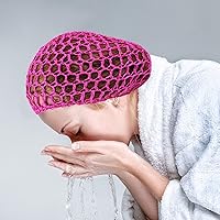 Vista 2 de 9 piezas de malla de ganchillo para el pelo de rayón de red de punto de red gruesa y corta para mujer, adorno para dormir