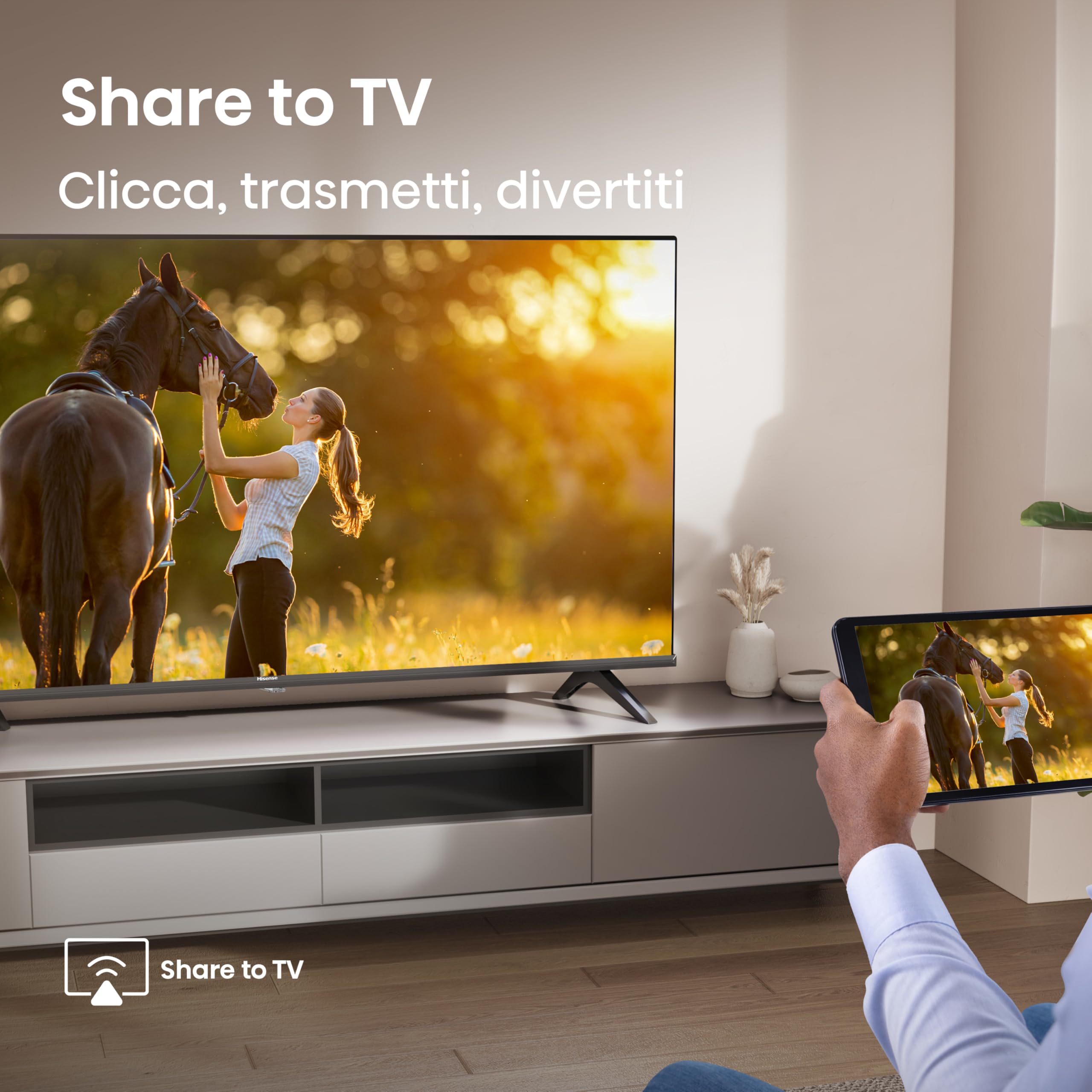Hisense TV 32" HD Ready 2025 32E41QT, Smart TV VIDAA U8, Airplay2, Game Mode, Works with Alexa, Tuner DVB-T2/S2 HEVC 10, lativù, 32'', 2025 LED
