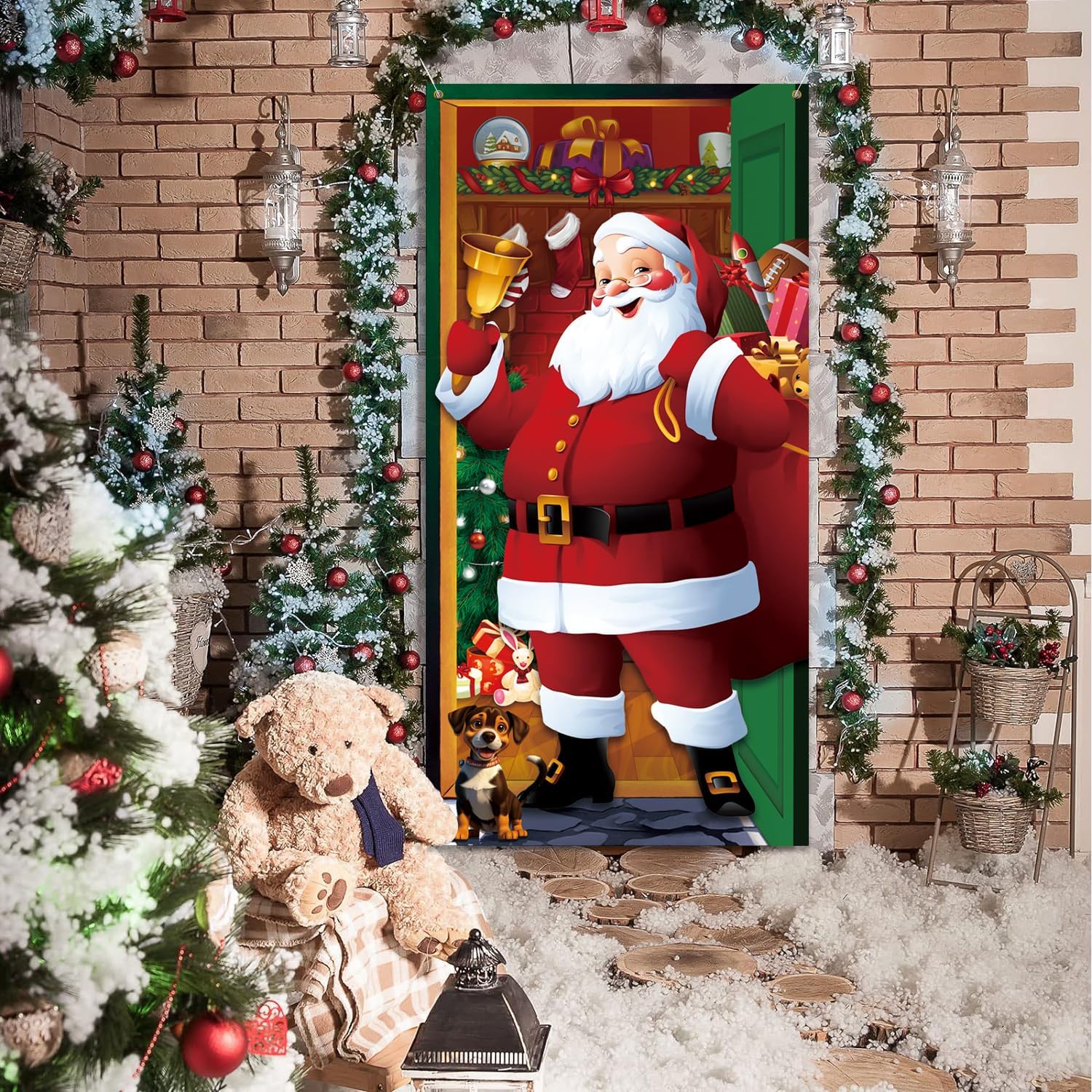 Christmas Door Cover, Merry Christmas Decorations Christmas Front Door Banner Xmas