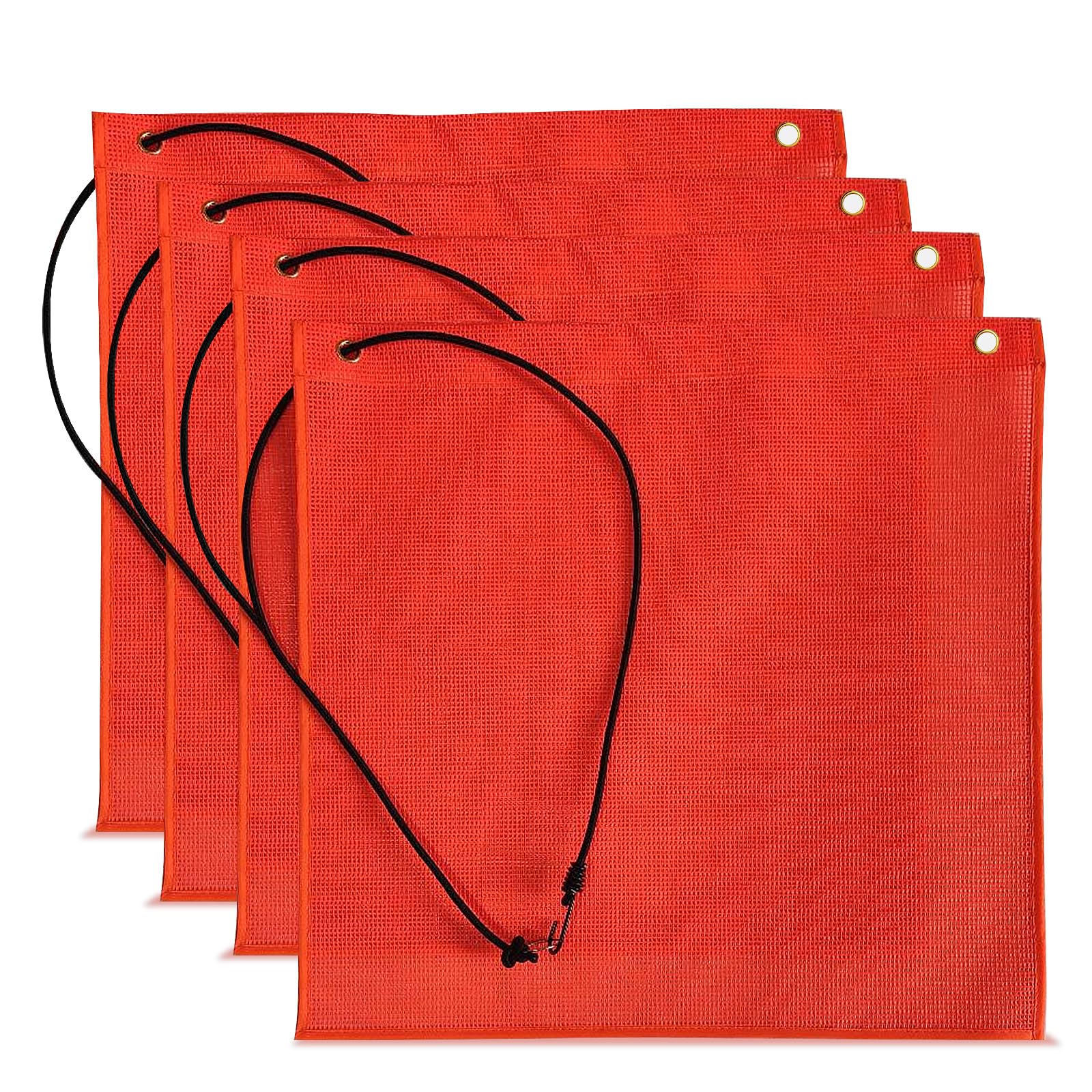 Pacify 4 banderas de seguridad de 18 x 18 pulgadas, bandera naranja