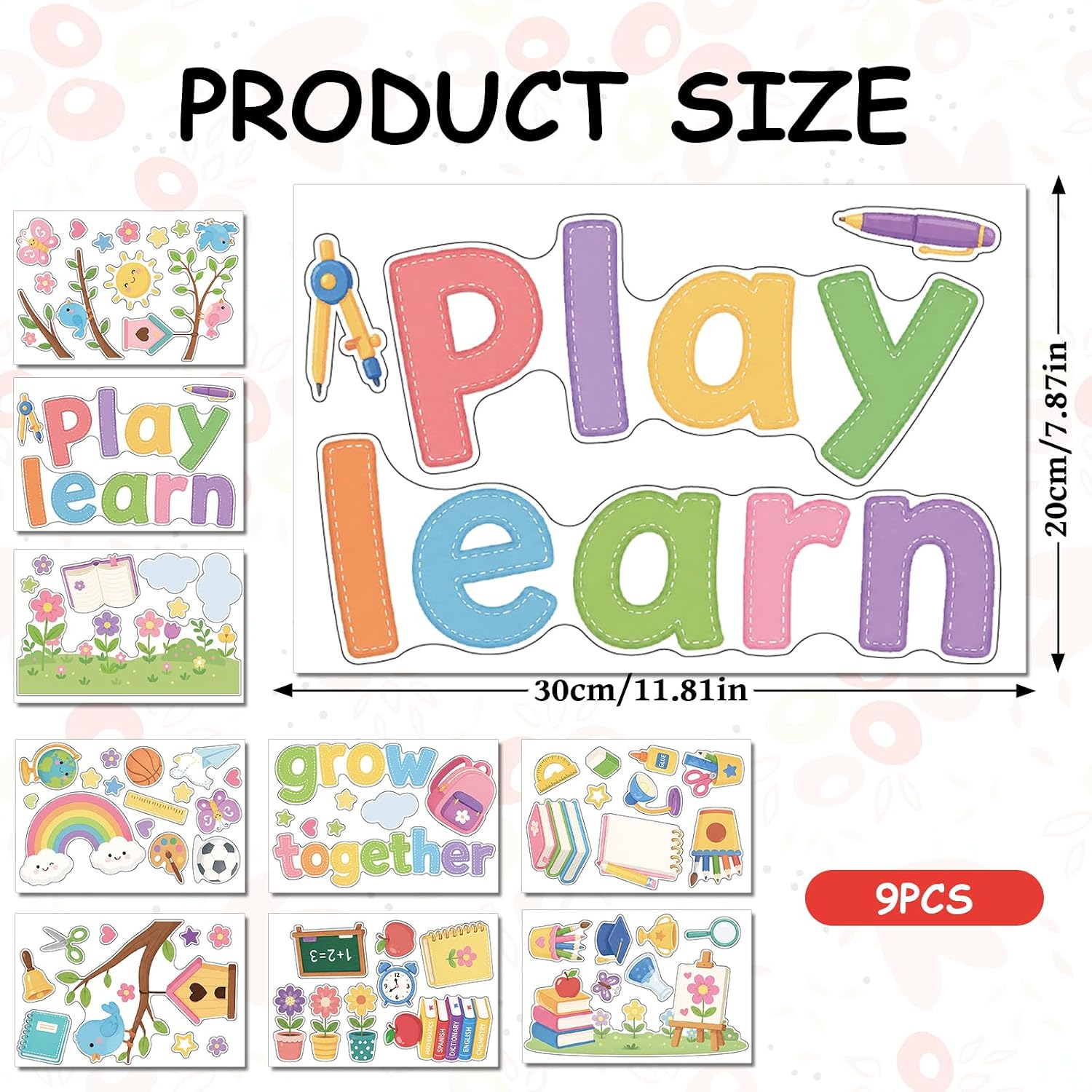 Back to School Window Clings Static Stickers for Kindergarten Glass Decor