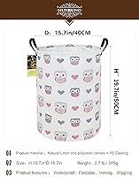 Vista 2 de HUNRUNG - Cesta de lavandería grande de tela de lona ligera, cesta de almacenamiento para juguetes/ropa sucia, plegable, impermeable