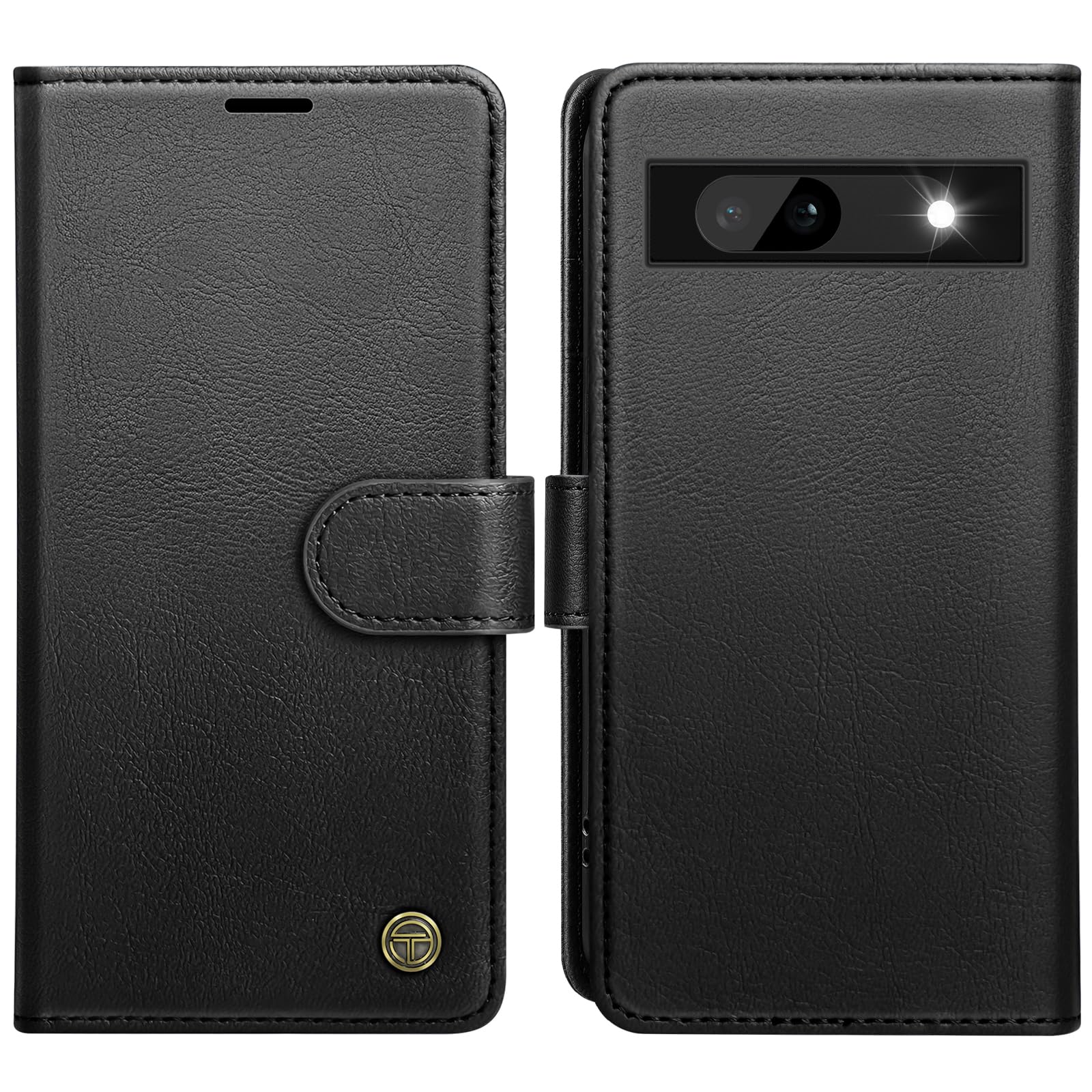 for Google Pixel 8A Case, Flip Wallet Leather Phone Case with [4 Card Slots] [Kickstand] [RFID Blocking] Magnetic Protective Shockproof Cover for Pixel 8A Case - Black